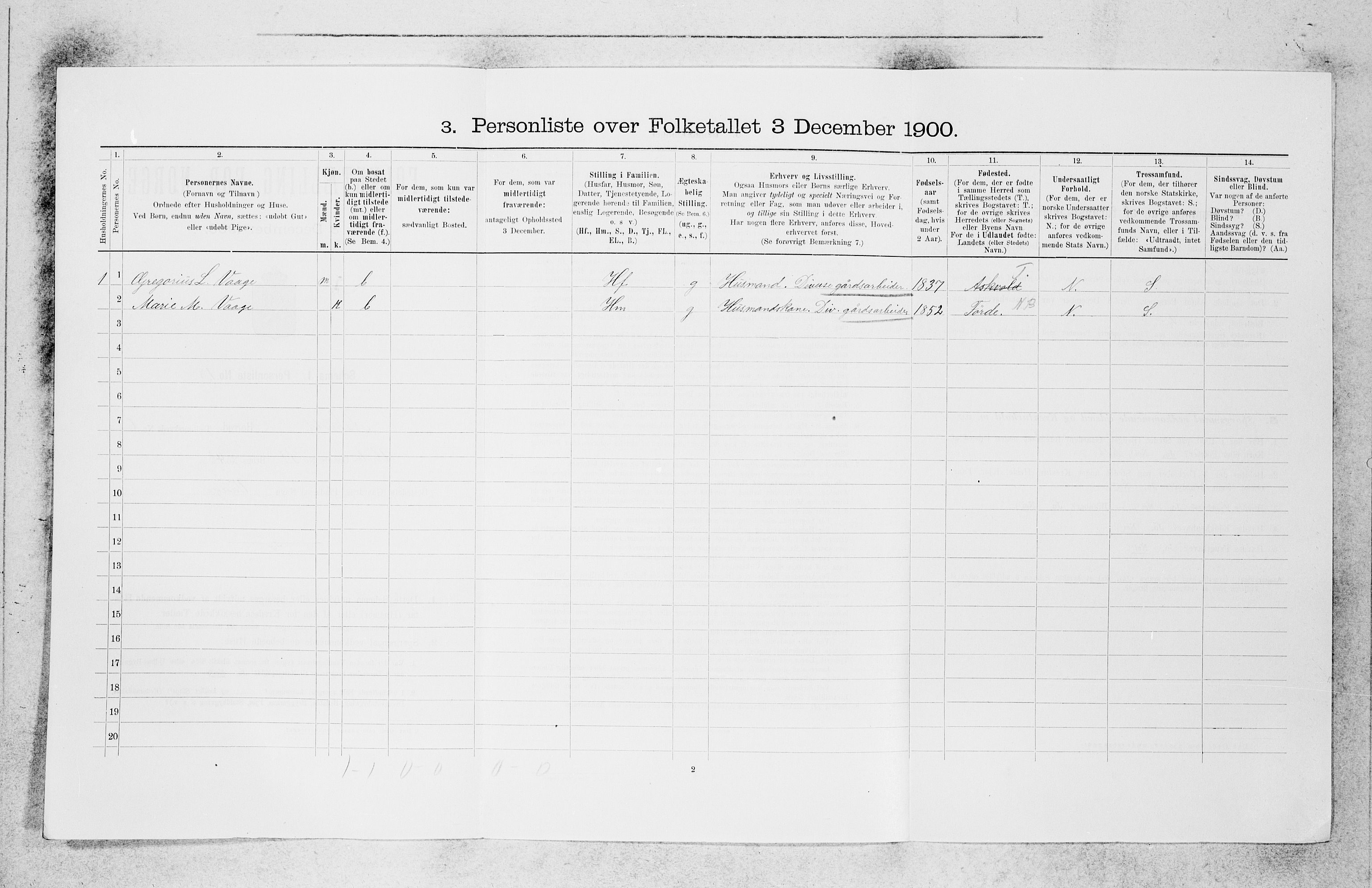 SAB, 1900 census for Askvoll, 1900, p. 503