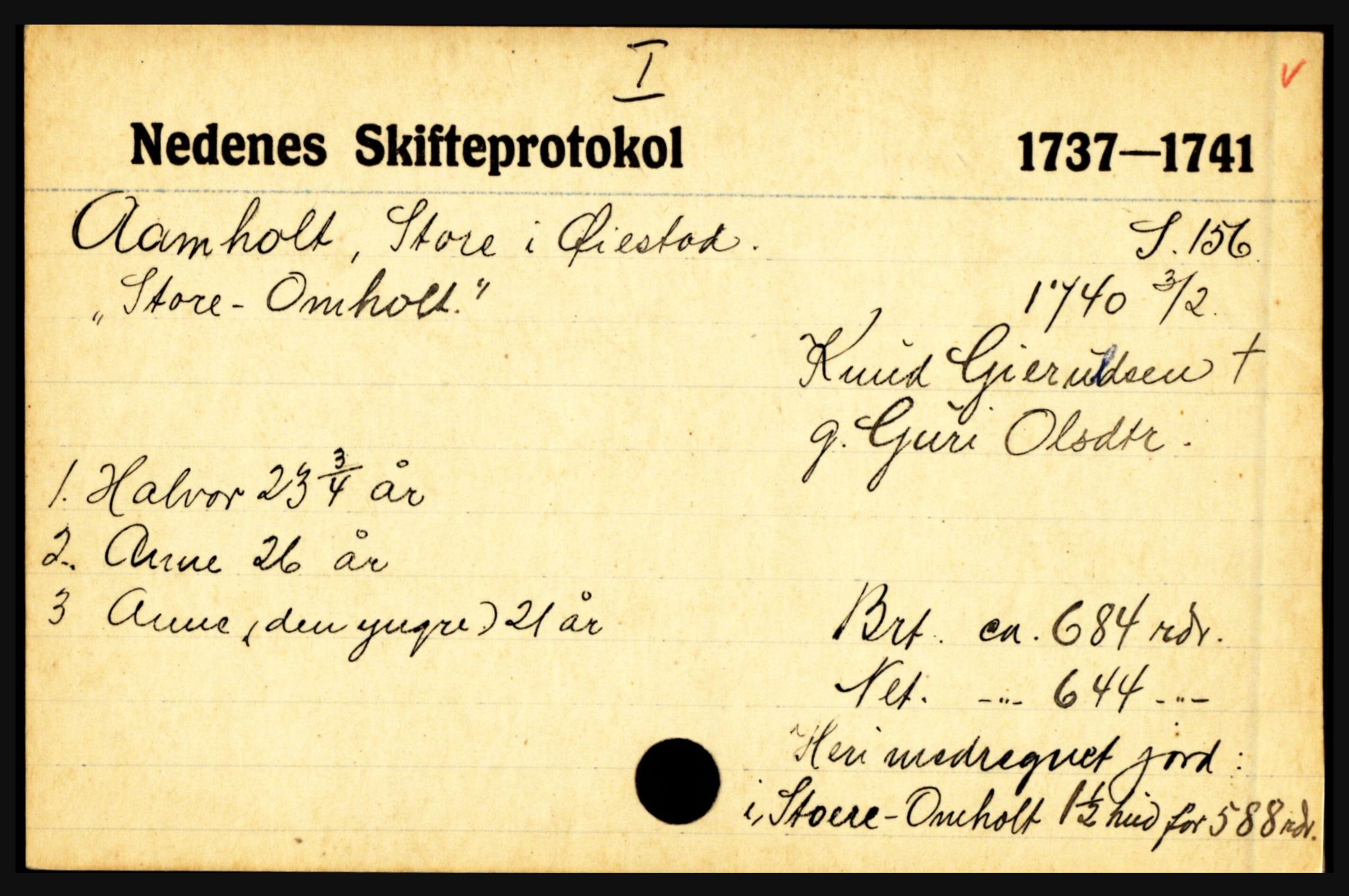 Nedenes sorenskriveri før 1824, AV/SAK-1221-0007/H, p. 34955