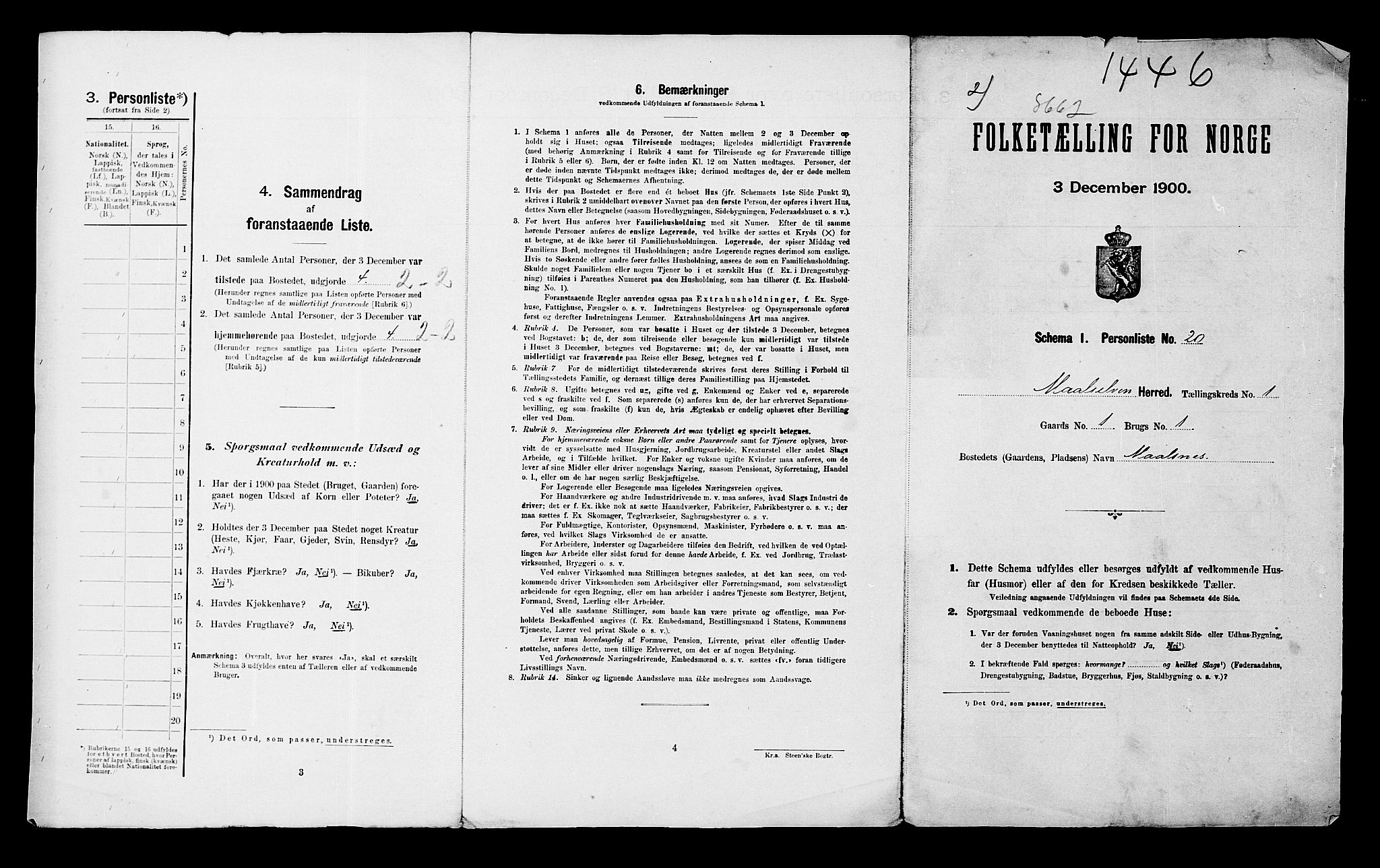 SATØ, 1900 census for Målselv, 1900, p. 46