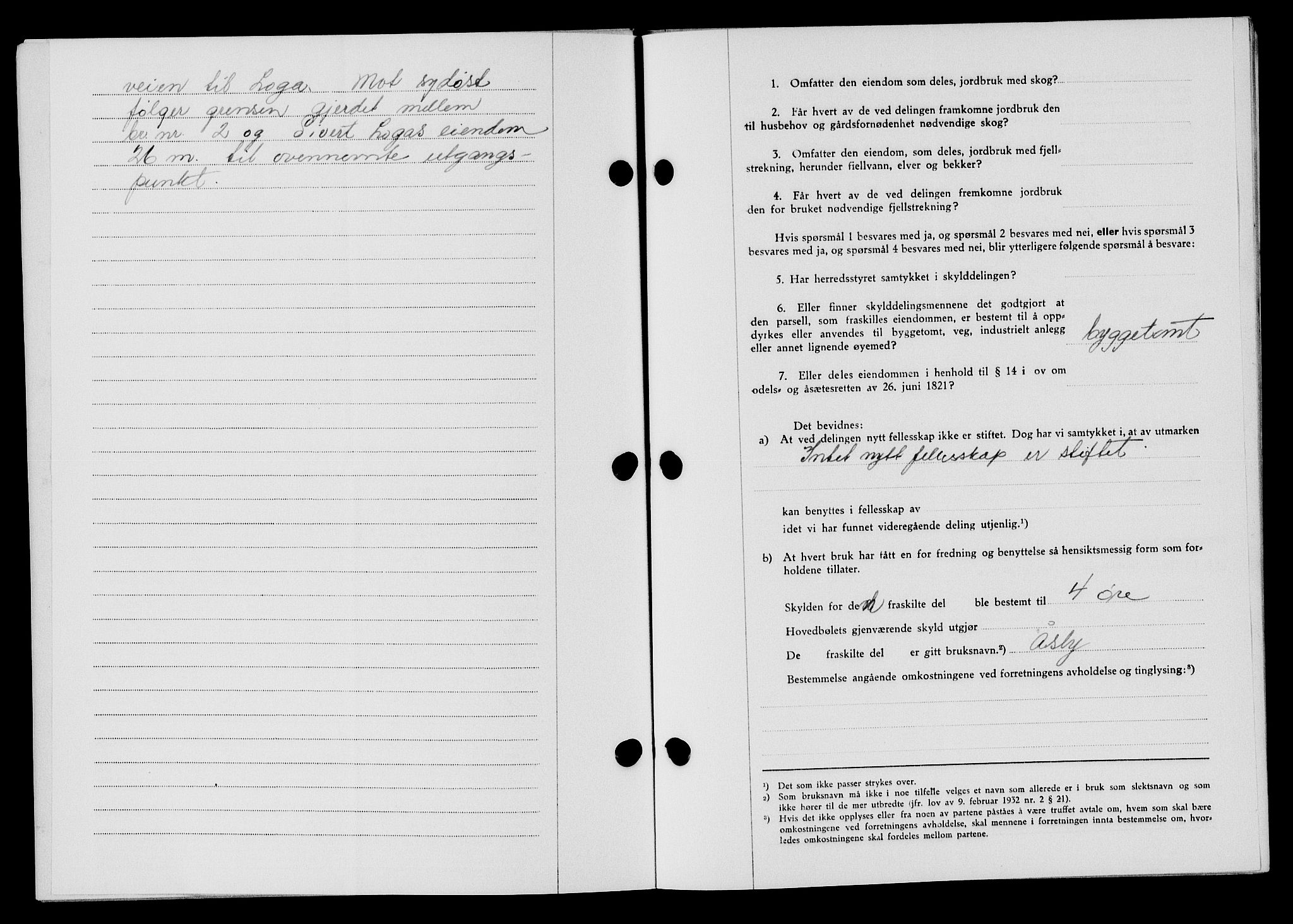 Flekkefjord sorenskriveri, AV/SAK-1221-0001/G/Gb/Gba/L0060: Mortgage book no. A-8, 1945-1946, Diary no: : 607/1946