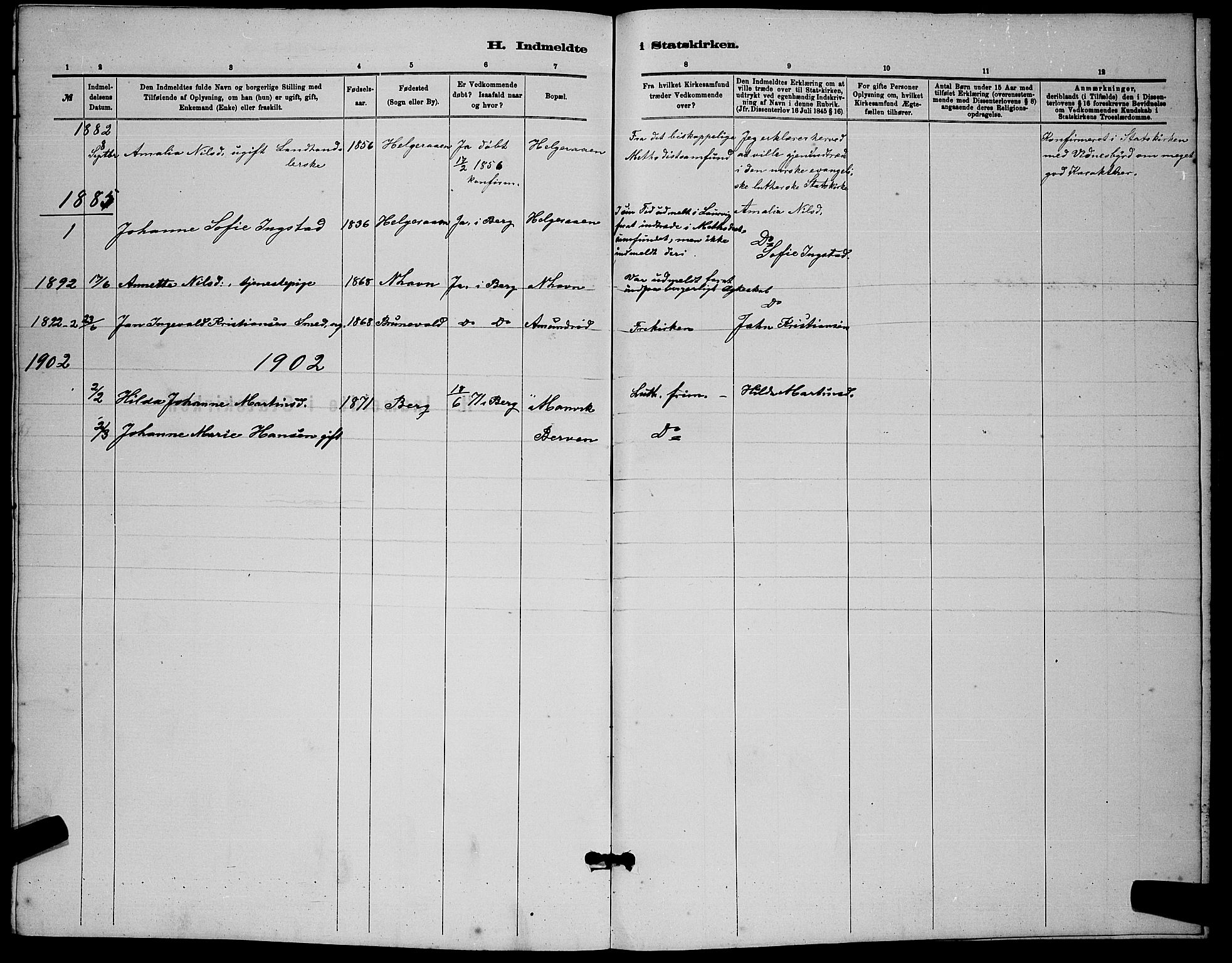 Brunlanes kirkebøker, AV/SAKO-A-342/G/Gb/L0002: Parish register (copy) no. II 2, 1878-1902