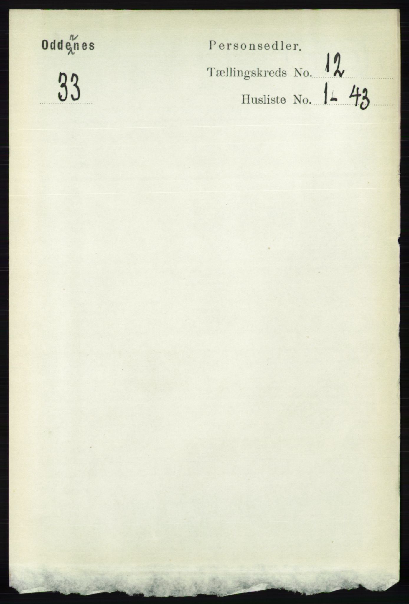 RA, 1891 census for 1012 Oddernes, 1891, p. 4355