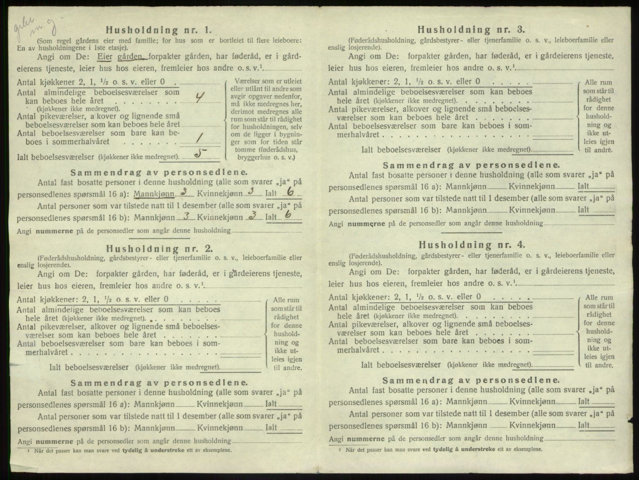 SAB, 1920 census for Naustdal, 1920, p. 4
