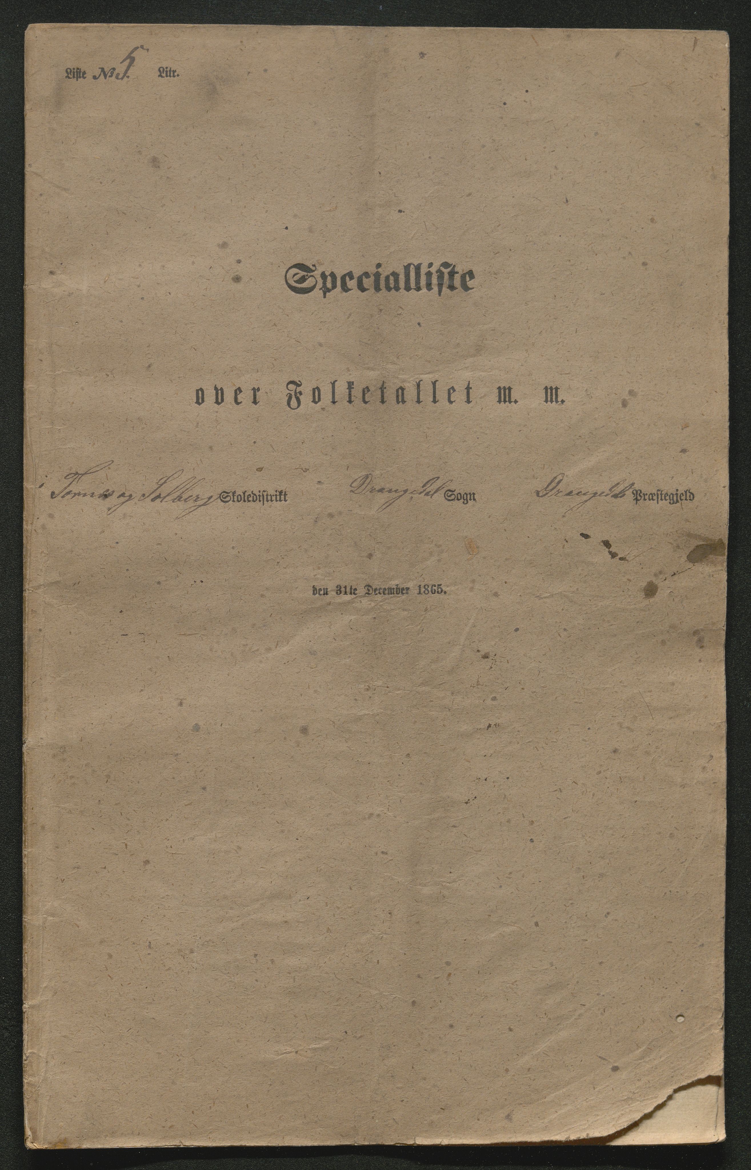 SAKO, Fantetellingen i Drangedal 1865, 1865, p. 88