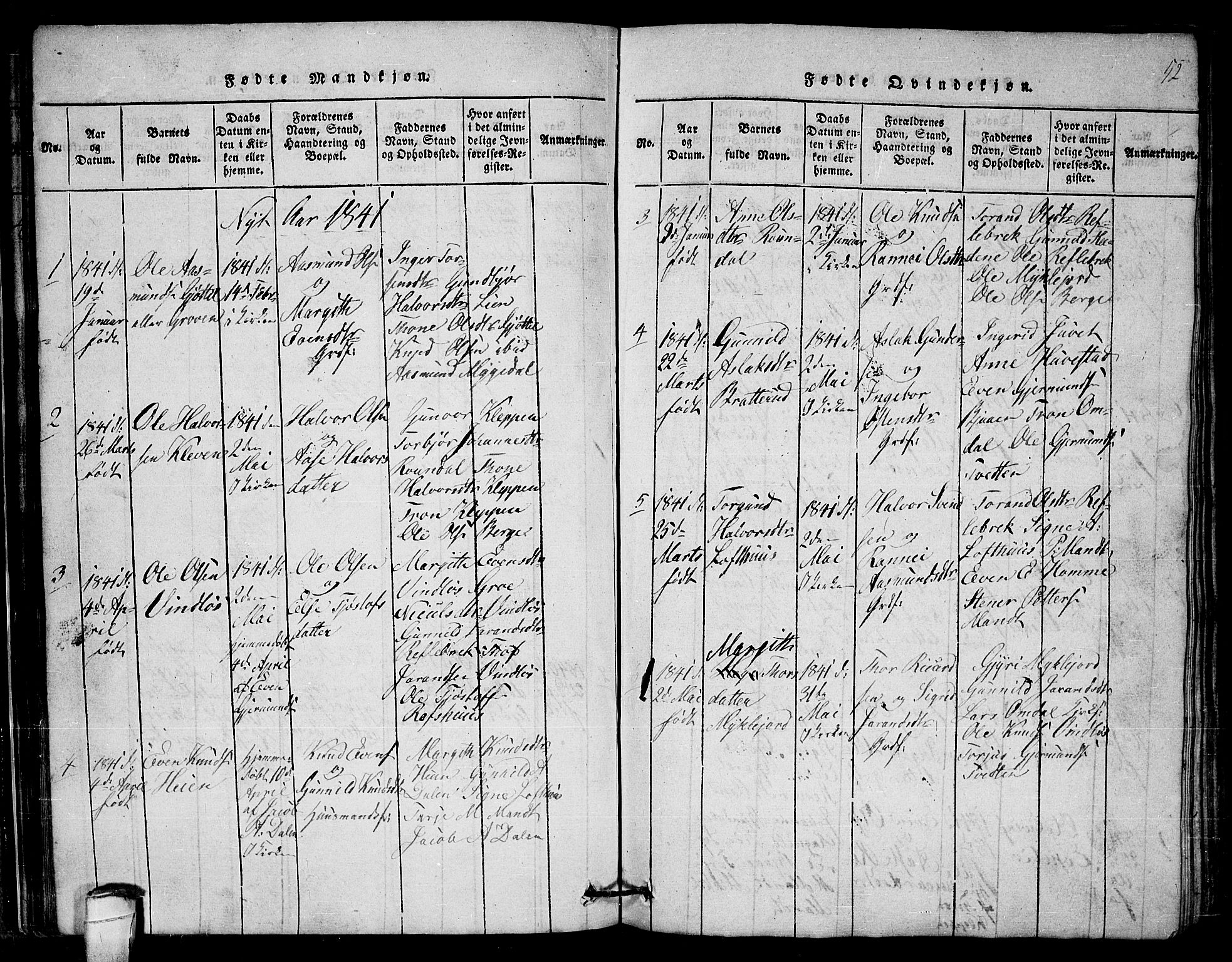 Lårdal kirkebøker, SAKO/A-284/G/Gb/L0001: Parish register (copy) no. II 1, 1815-1865, p. 52