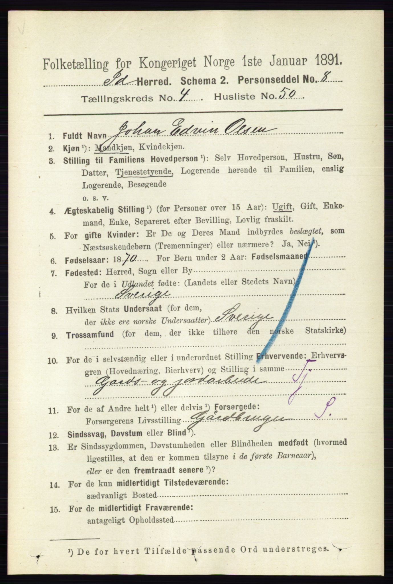 RA, 1891 census for 0117 Idd, 1891, p. 3166