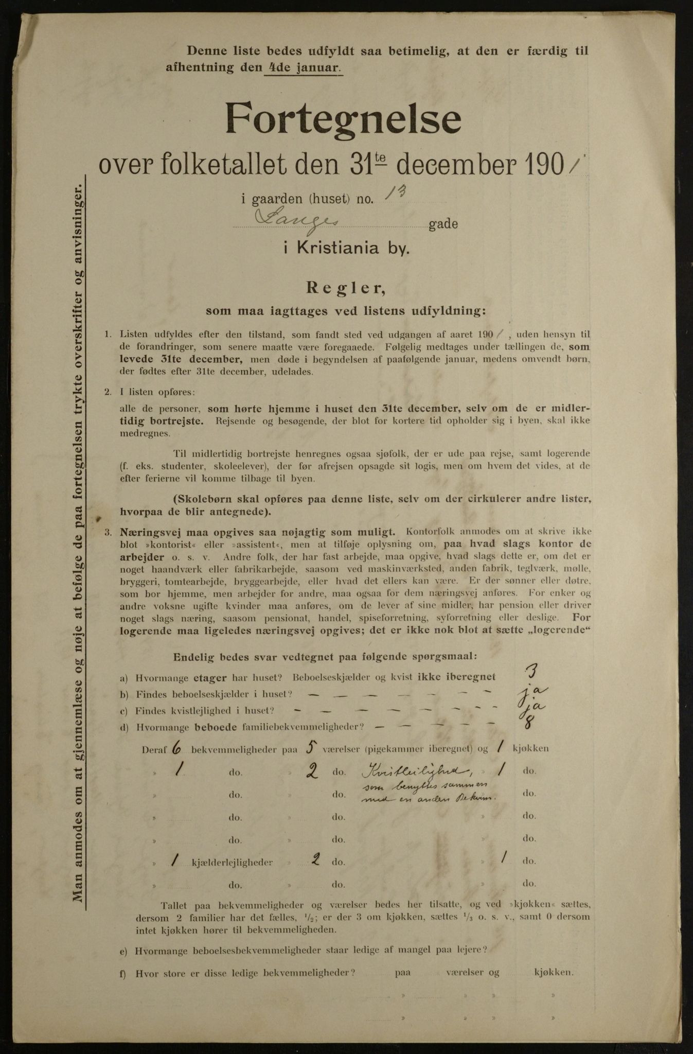 OBA, Municipal Census 1901 for Kristiania, 1901, p. 8698