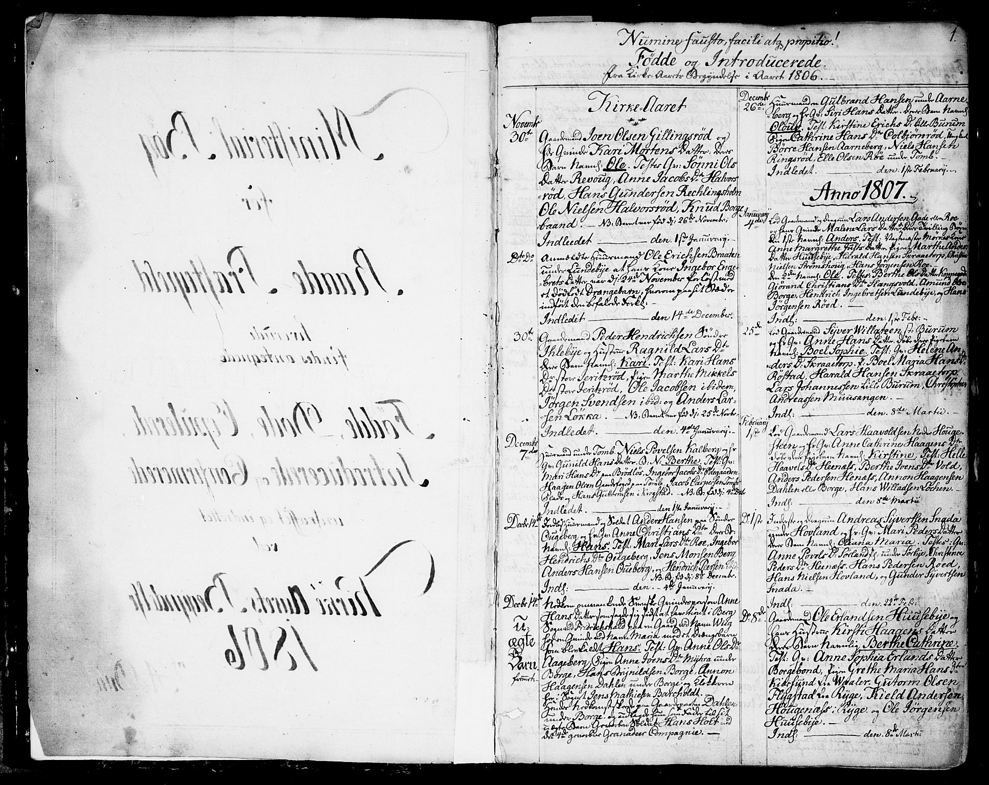 Råde prestekontor kirkebøker, SAO/A-2009/F/Fa/L0003: Parish register (official) no. 3, 1806-1814, p. 1