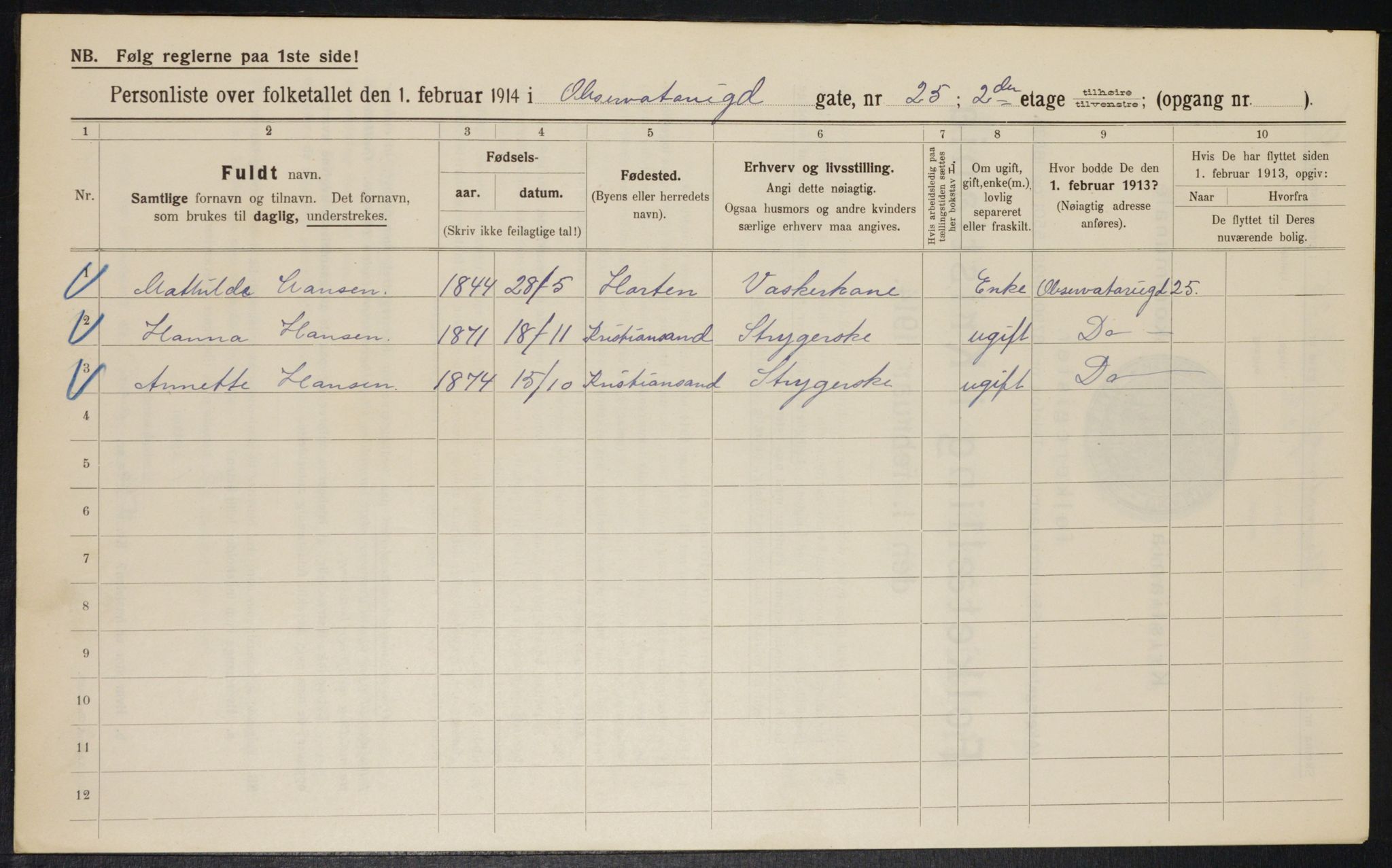 OBA, Municipal Census 1914 for Kristiania, 1914, p. 74387