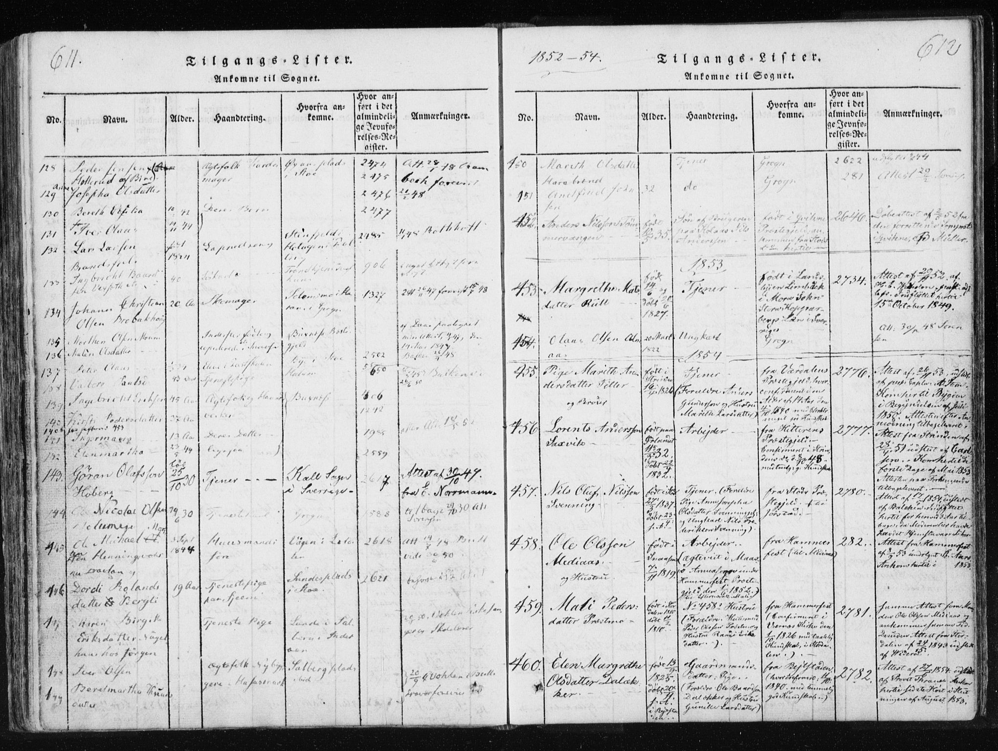 Ministerialprotokoller, klokkerbøker og fødselsregistre - Nord-Trøndelag, SAT/A-1458/749/L0469: Parish register (official) no. 749A03, 1817-1857, p. 611-612