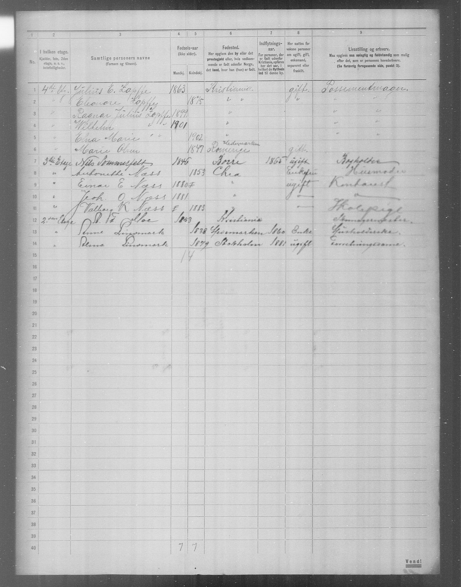 OBA, Municipal Census 1904 for Kristiania, 1904, p. 21378