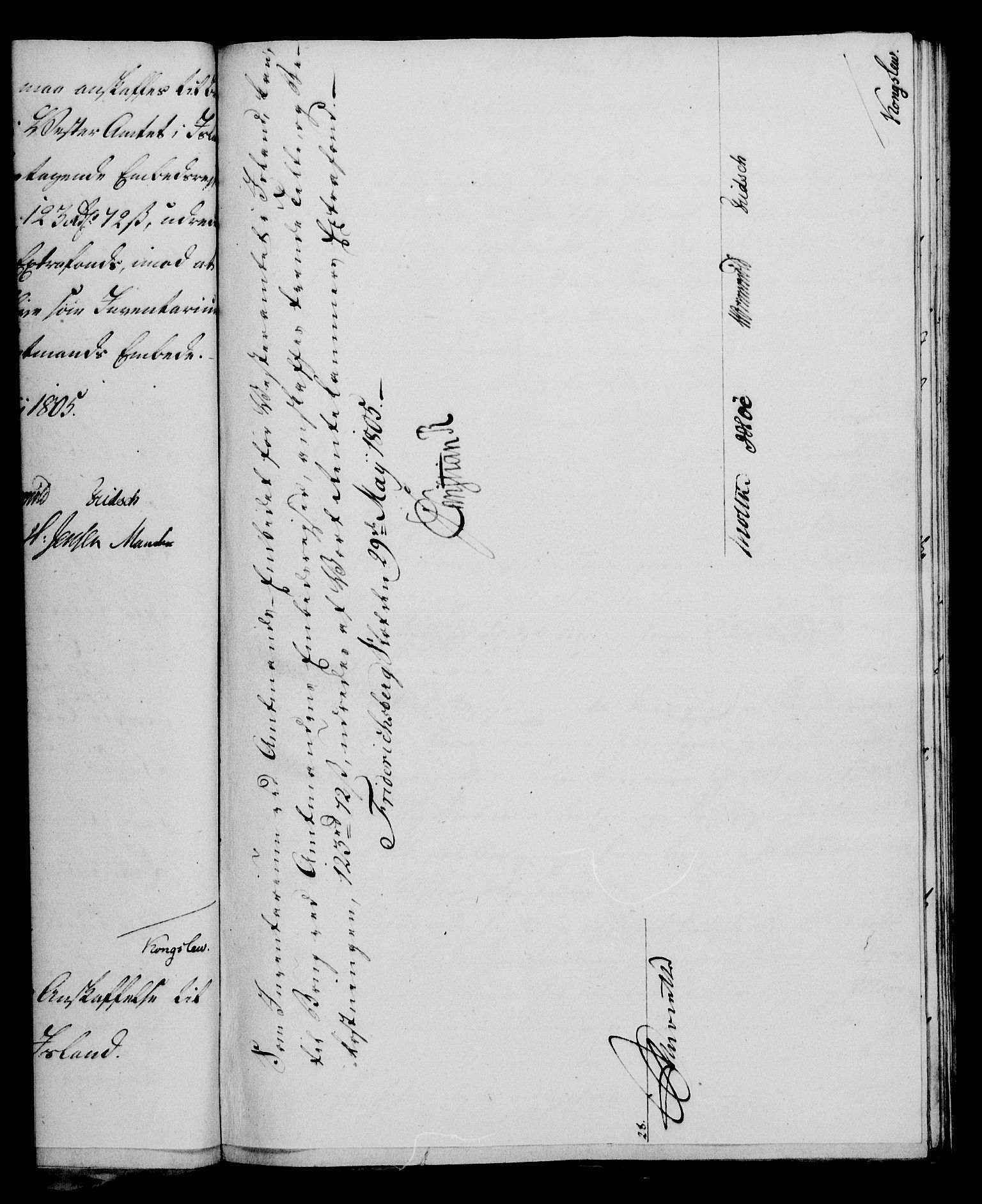 Rentekammeret, Kammerkanselliet, RA/EA-3111/G/Gf/Gfa/L0087: Norsk relasjons- og resolusjonsprotokoll (merket RK 52.87), 1805, p. 309