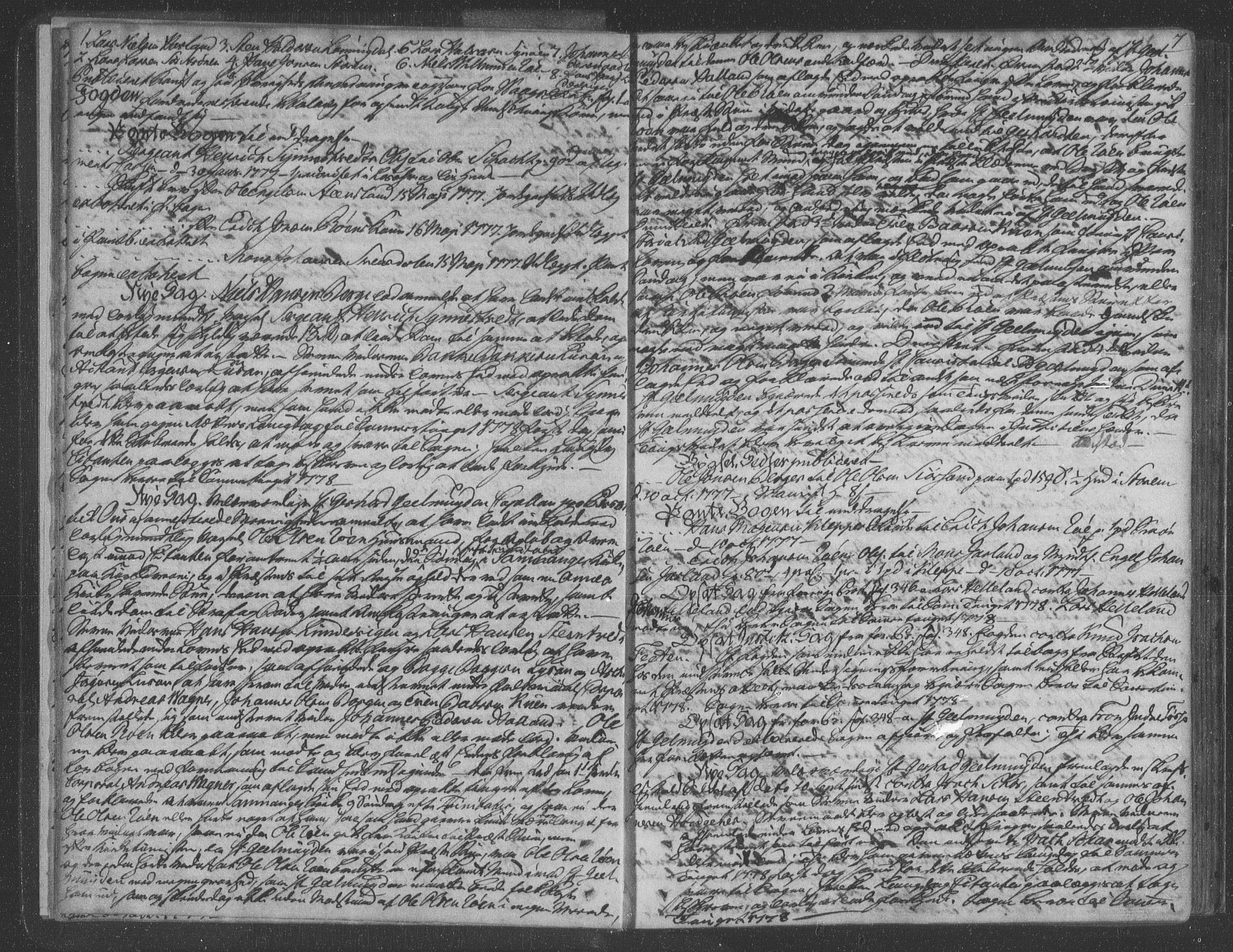 Sunnhordland sorenskrivar, AV/SAB-A-2401/1/F/Faa/L0041: Tingbøker, 1777-1782, p. 6b-7a