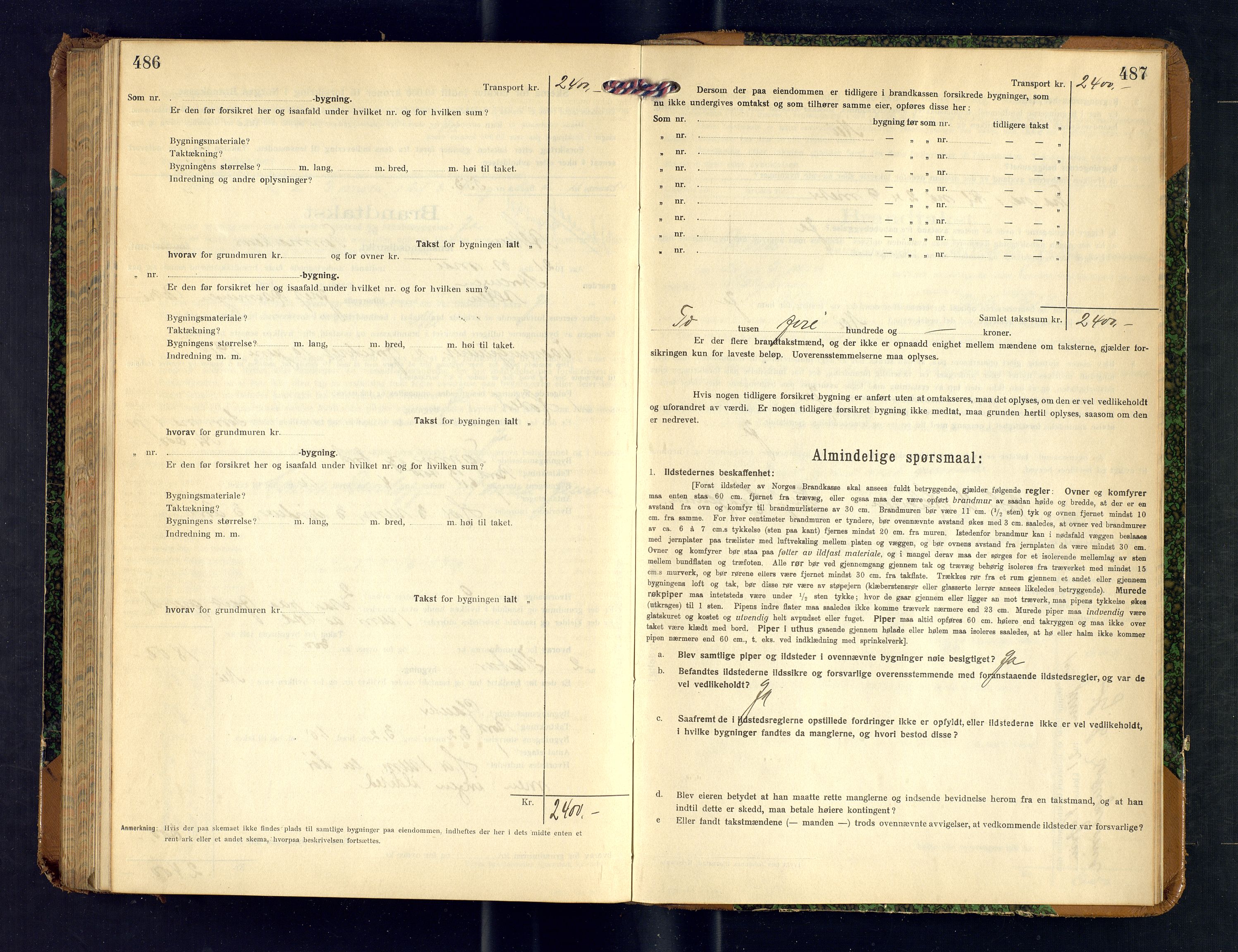 Alta lensmannskontor, AV/SATØ-S-1165/O/Ob/L0173: Branntakstprotokoll, 1919-1921, p. 486-487