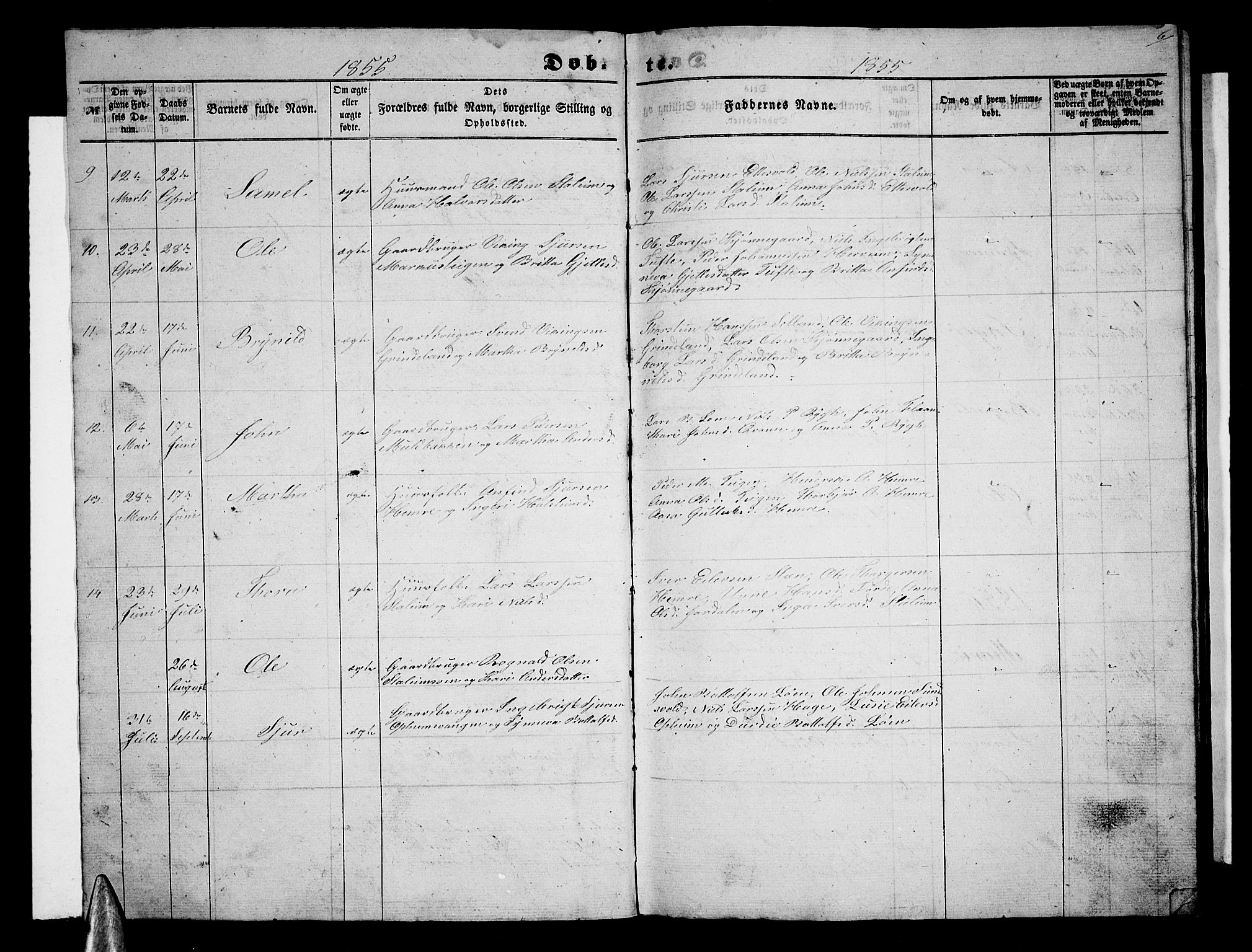 Vossestrand Sokneprestembete, AV/SAB-A-79101/H/Hab: Parish register (copy) no. A 1, 1855-1879