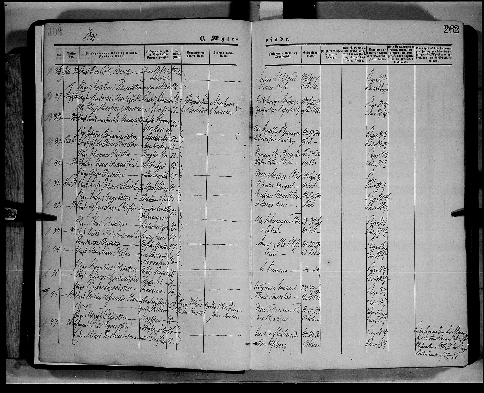 Fåberg prestekontor, AV/SAH-PREST-086/H/Ha/Haa/L0006: Parish register (official) no. 6B, 1855-1867, p. 262
