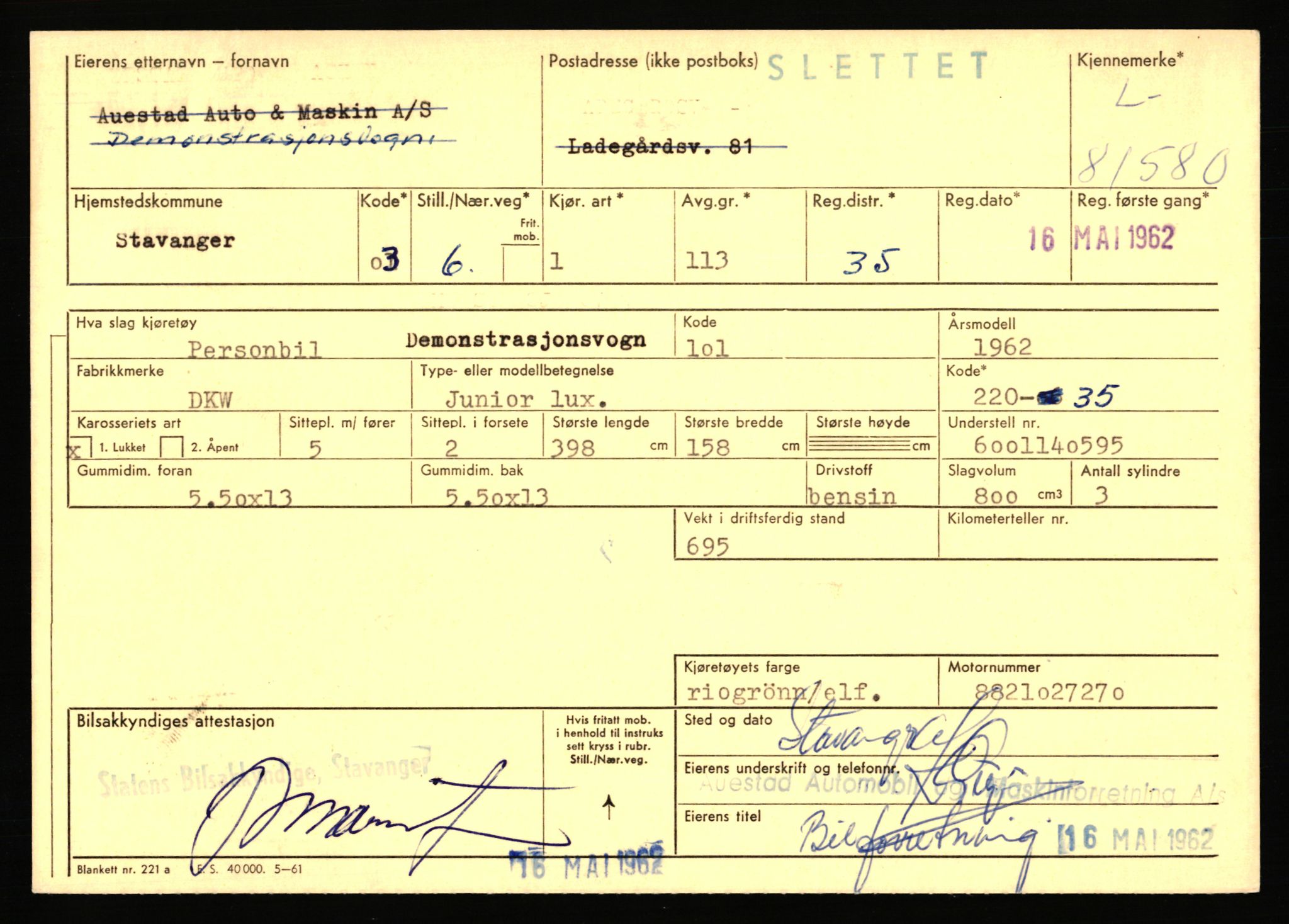 Stavanger trafikkstasjon, AV/SAST-A-101942/0/F/L0071: L-80500 - L-82199, 1930-1971, p. 1839