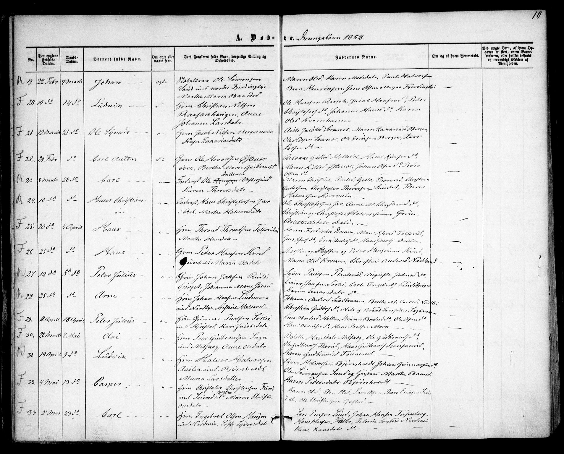 Fet prestekontor Kirkebøker, AV/SAO-A-10370a/F/Fa/L0011: Parish register (official) no. I 11, 1857-1866, p. 10