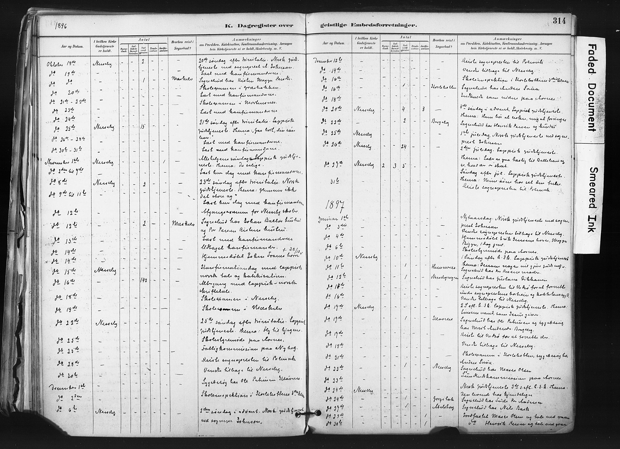 Nesseby sokneprestkontor, AV/SATØ-S-1330/H/Ha/L0006kirke: Parish register (official) no. 6, 1885-1985, p. 314