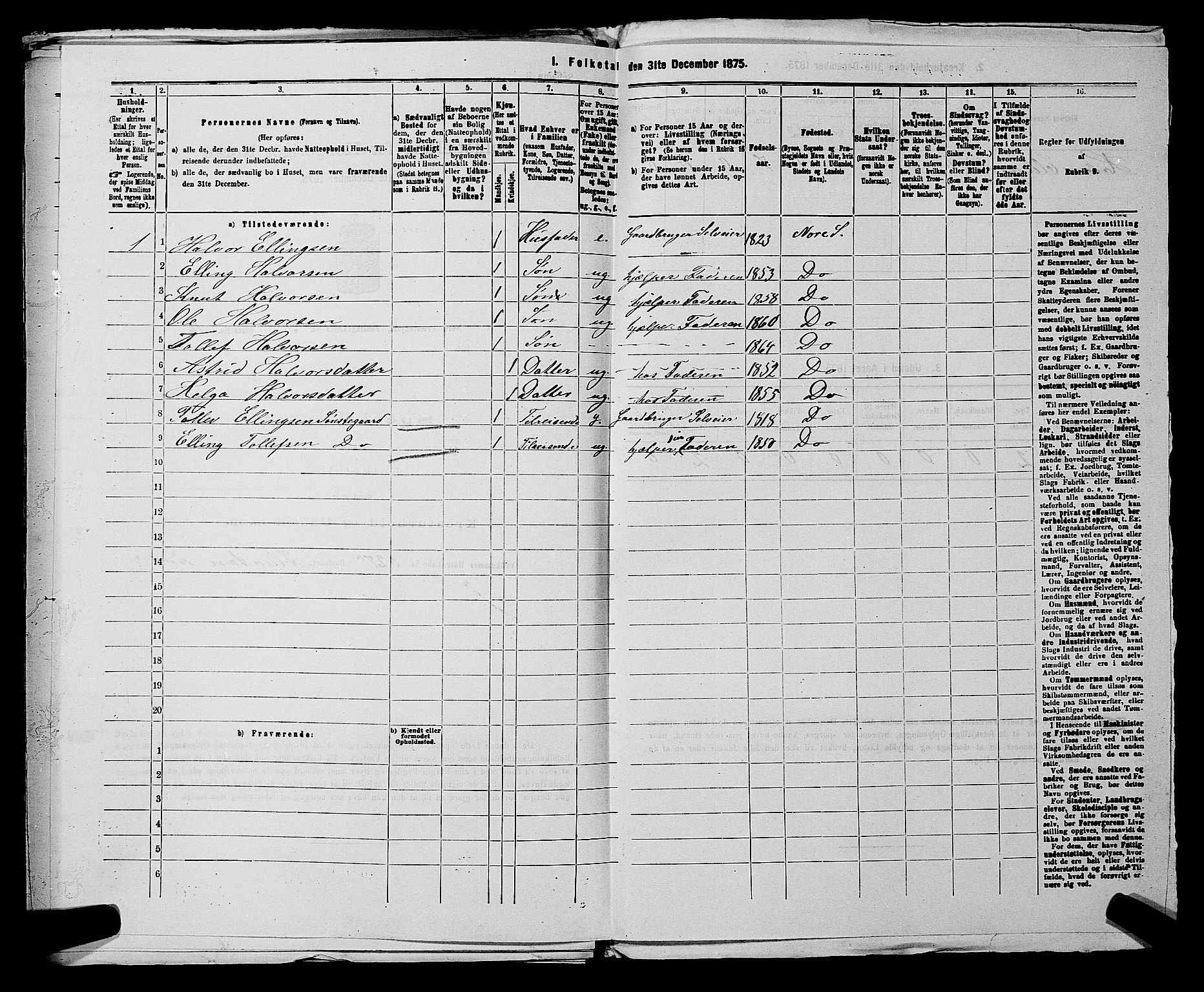 SAKO, 1875 census for 0633P Nore, 1875, p. 721