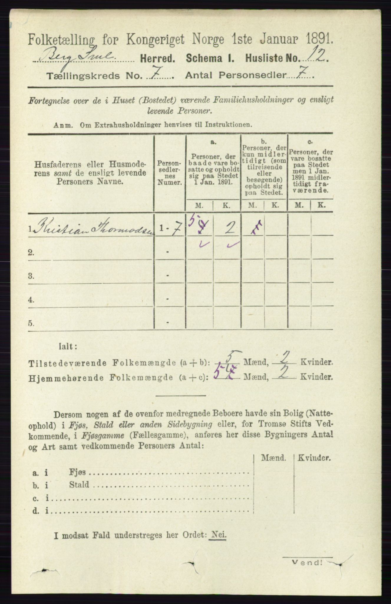 RA, 1891 census for 0116 Berg, 1891, p. 4914