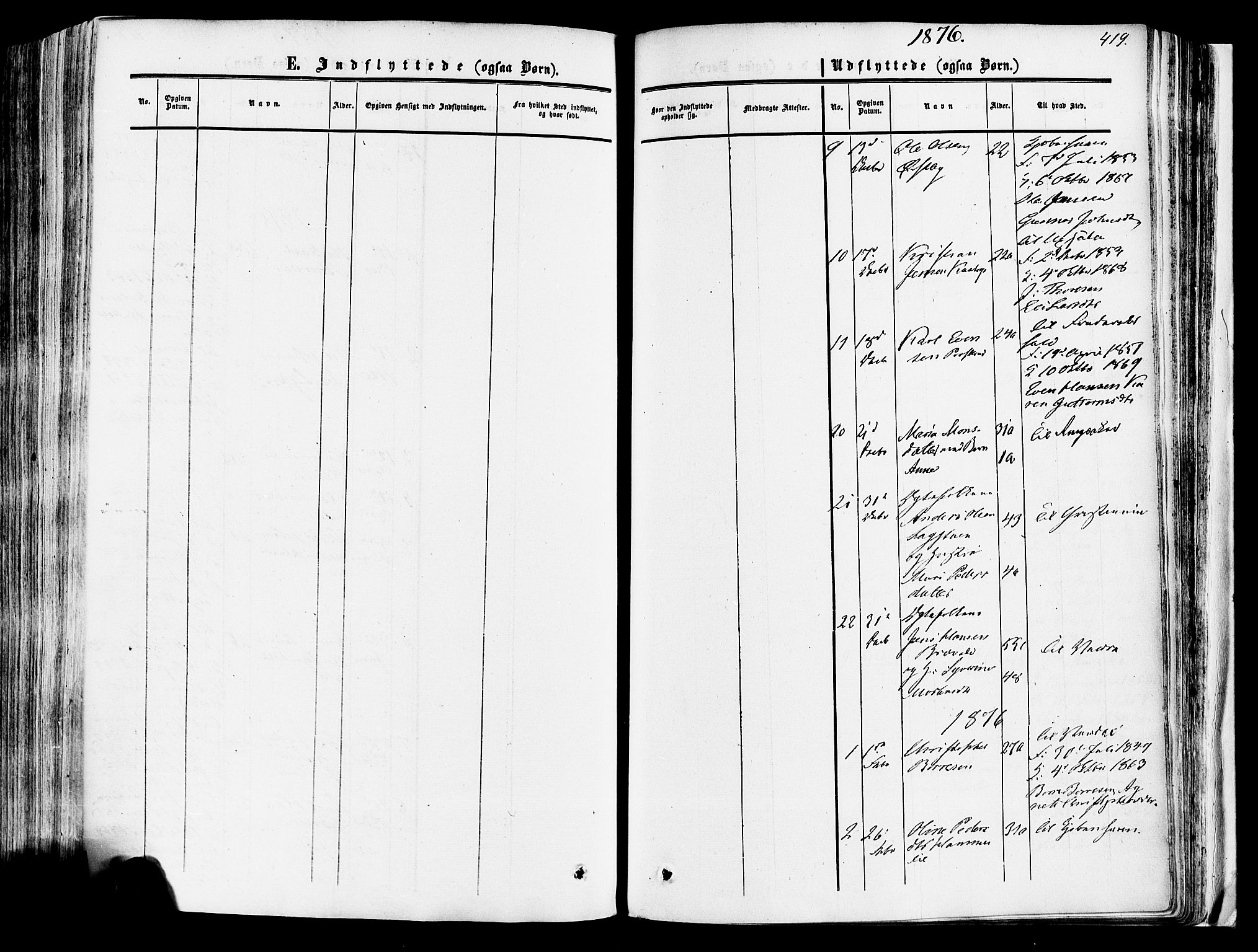 Vang prestekontor, Hedmark, SAH/PREST-008/H/Ha/Haa/L0013: Parish register (official) no. 13, 1855-1879, p. 419