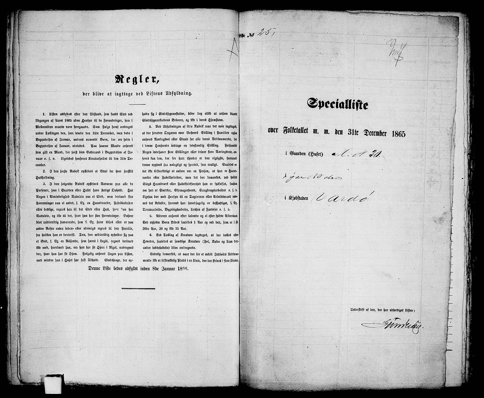 RA, 1865 census for Vardø/Vardø, 1865, p. 56