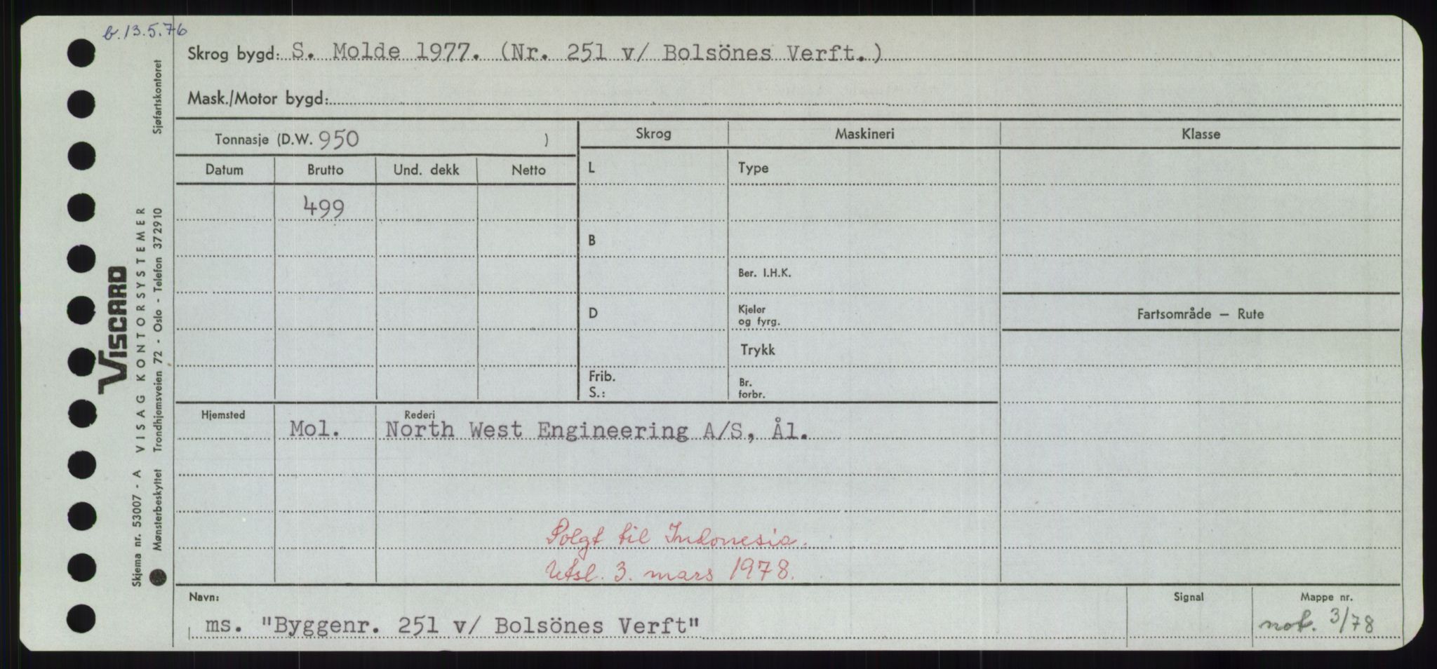 Sjøfartsdirektoratet med forløpere, Skipsmålingen, RA/S-1627/H/Hd/L0006: Fartøy, Byg-Båt, p. 79