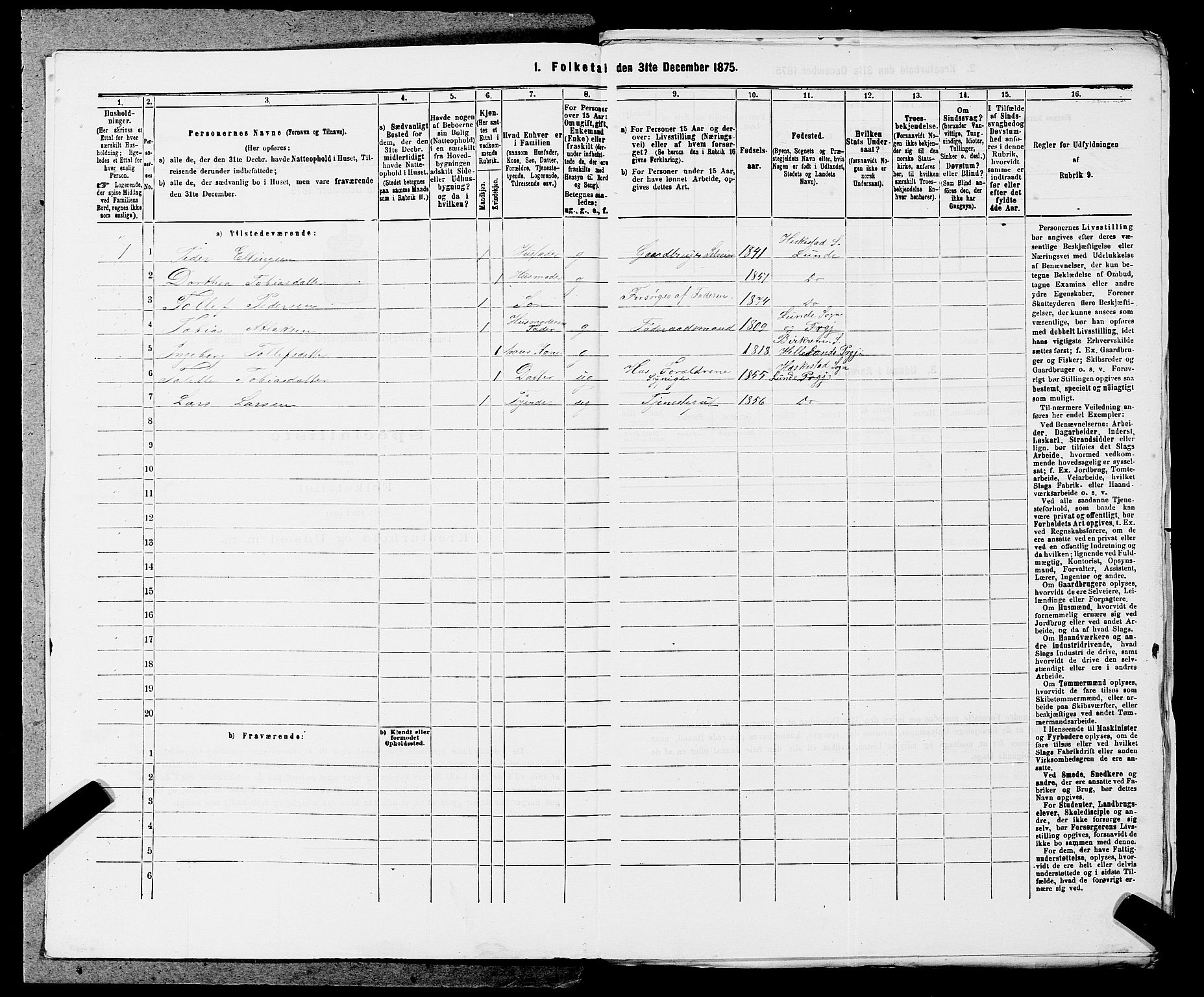 SAST, 1875 census for 1112P Lund, 1875, p. 665