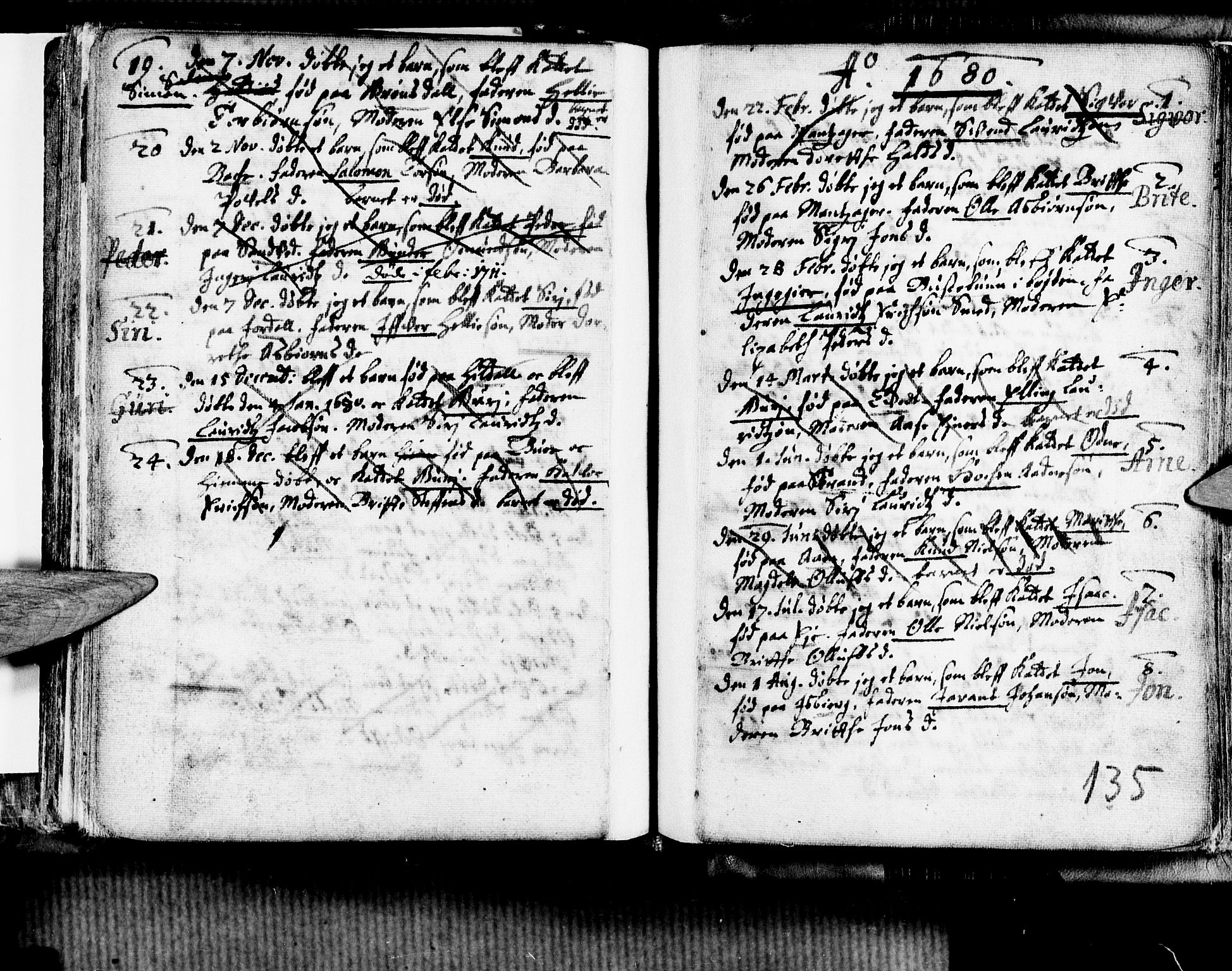 Ullensvang sokneprestembete, AV/SAB-A-78701/H/Haa: Parish register (official) no. A 1 /3, 1676-1719, p. 135