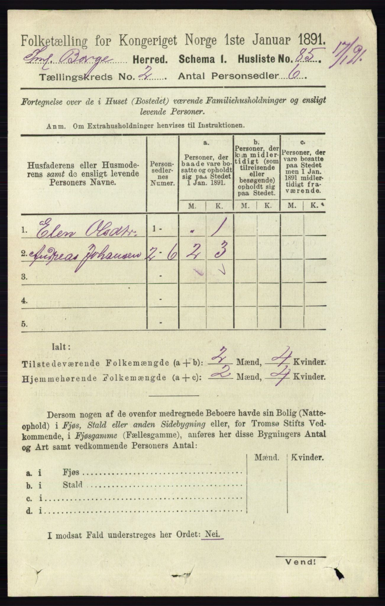 RA, 1891 census for 0113 Borge, 1891, p. 823