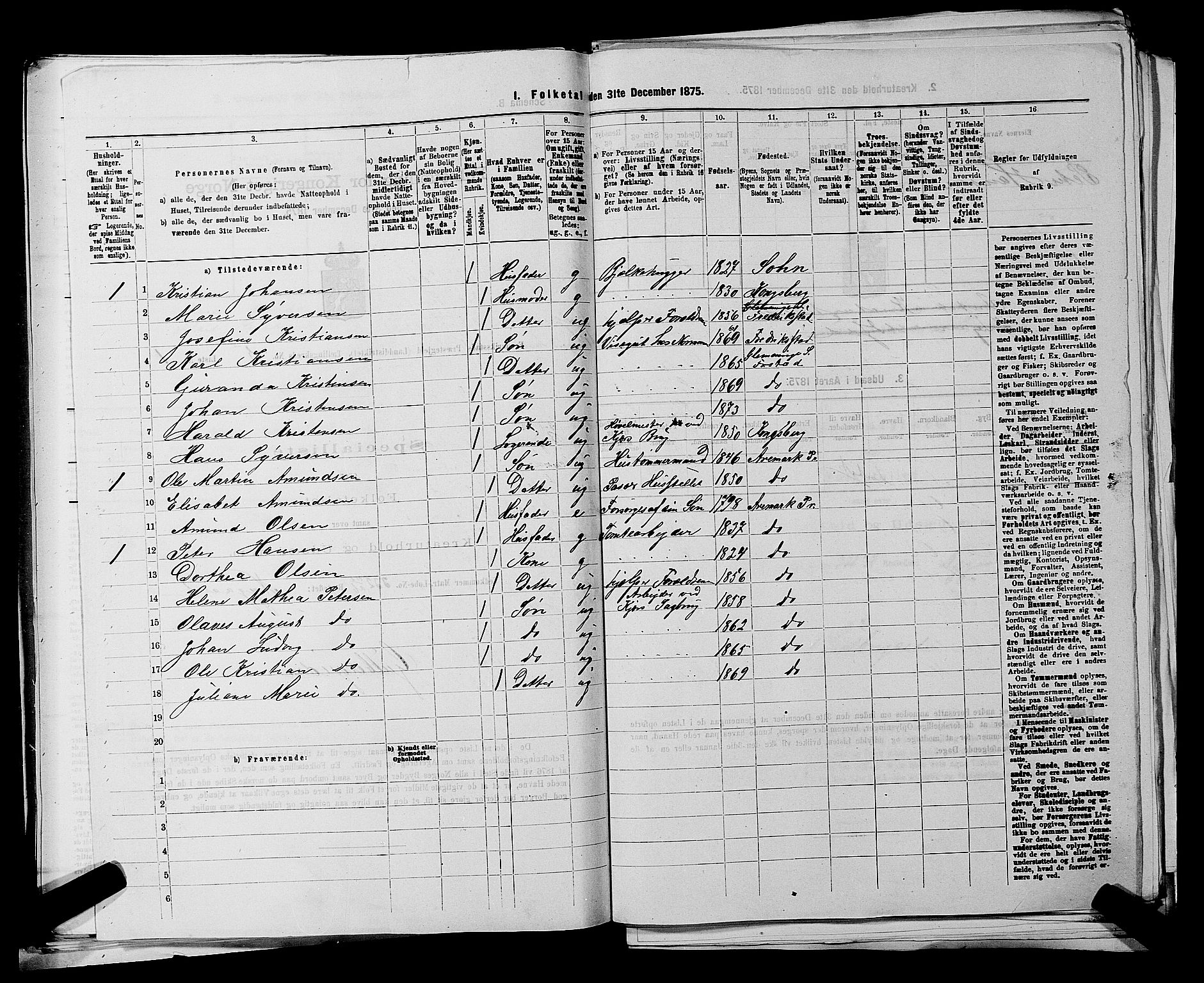 RA, 1875 census for 0132L Fredrikstad/Glemmen, 1875, p. 1008