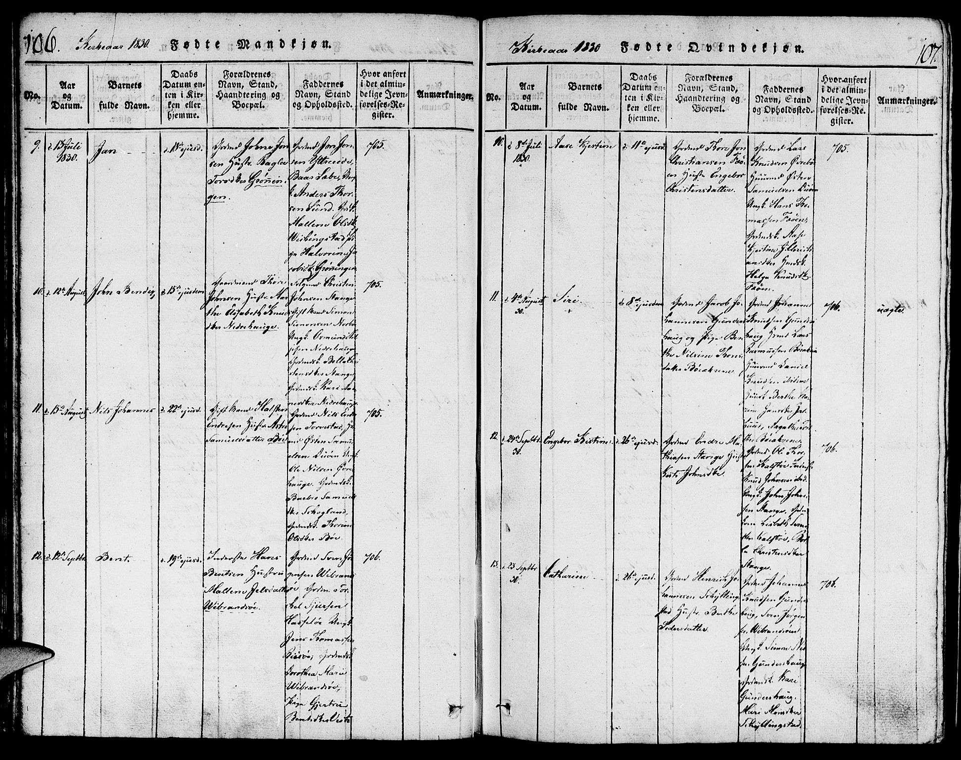 Torvastad sokneprestkontor, AV/SAST-A -101857/H/Ha/Haa/L0004: Parish register (official) no. A 3 /1, 1817-1836, p. 106-107