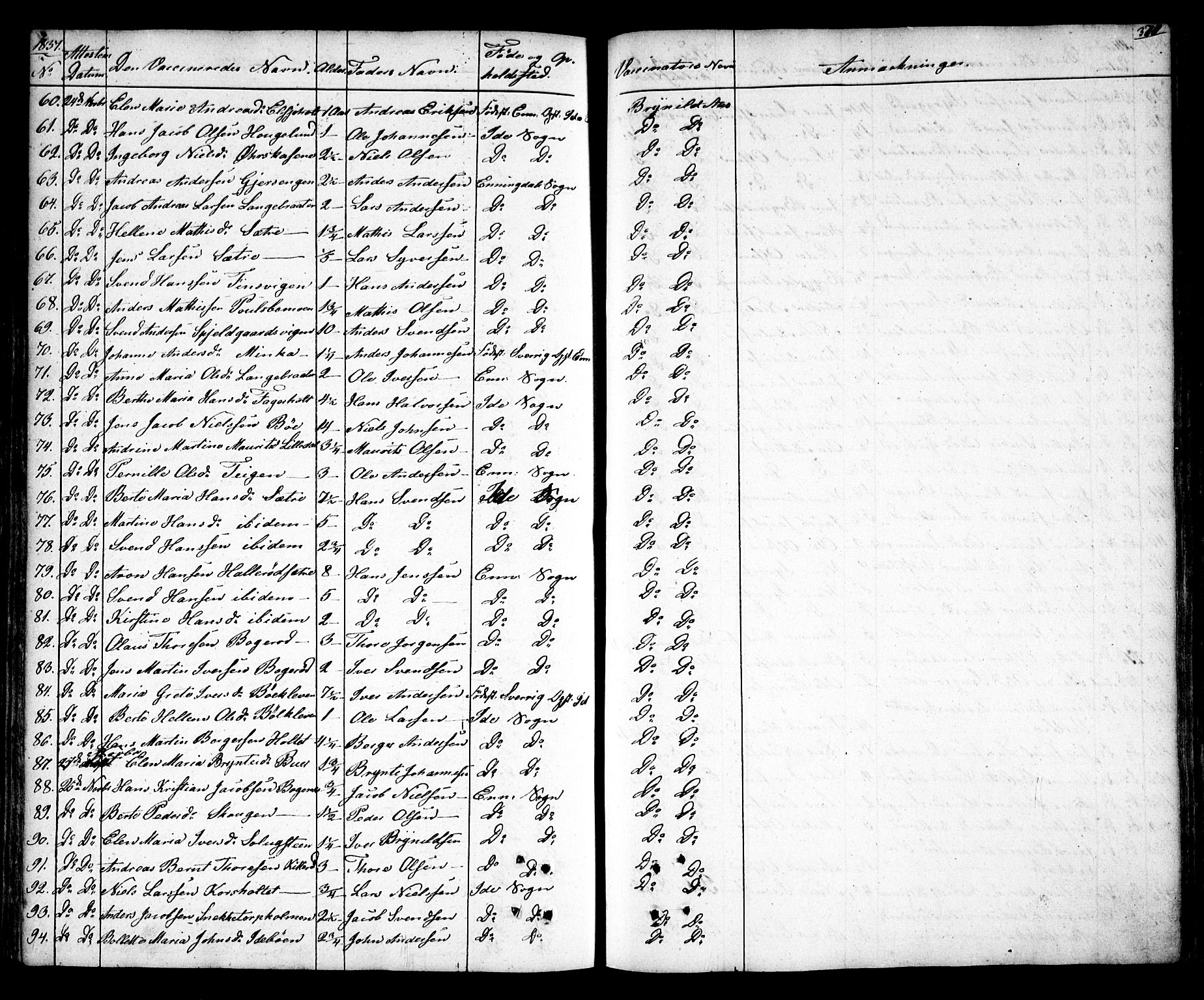 Idd prestekontor Kirkebøker, AV/SAO-A-10911/F/Fc/L0003: Parish register (official) no. III 3, 1832-1847, p. 371