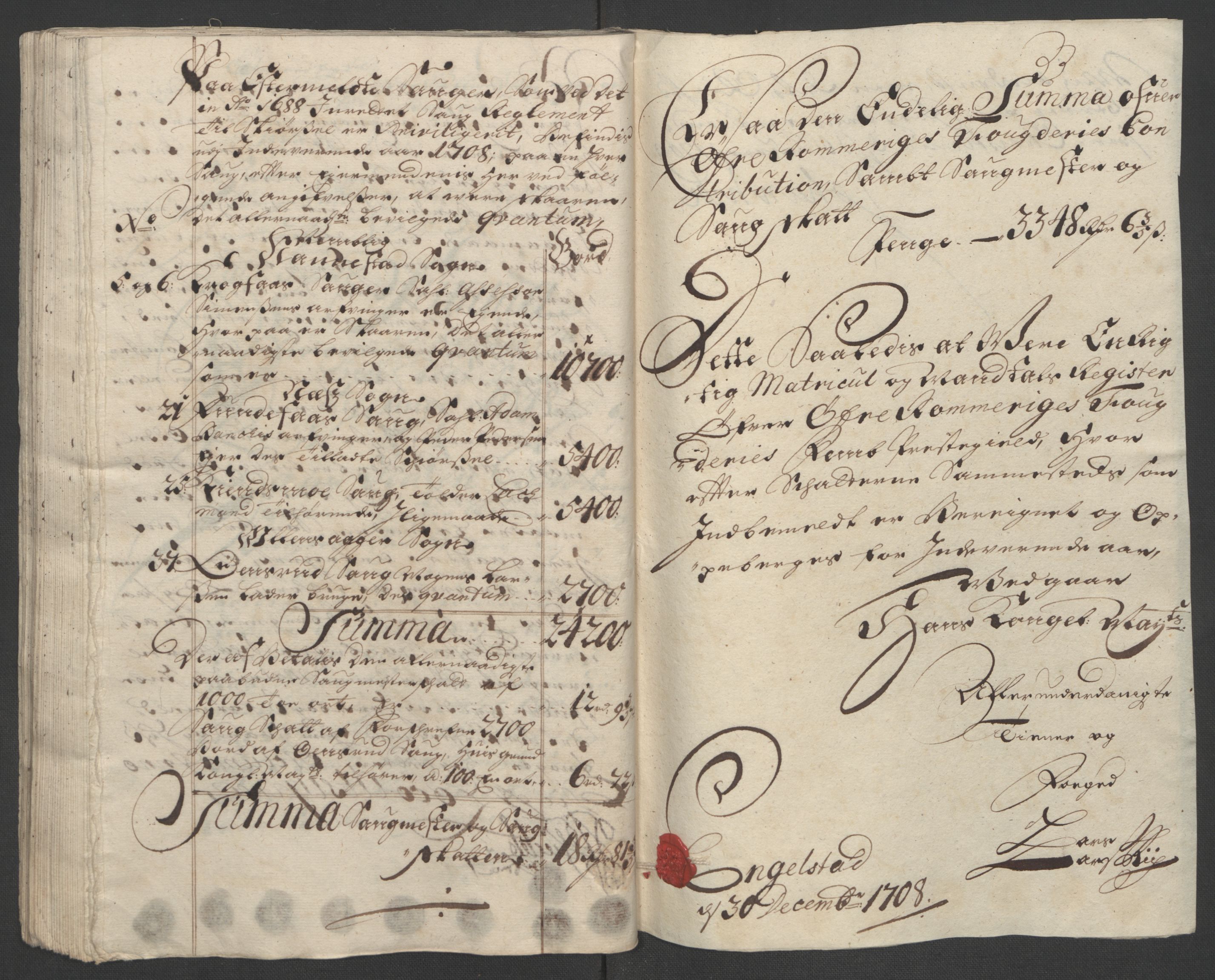 Rentekammeret inntil 1814, Reviderte regnskaper, Fogderegnskap, AV/RA-EA-4092/R12/L0719: Fogderegnskap Øvre Romerike, 1708-1709, p. 104