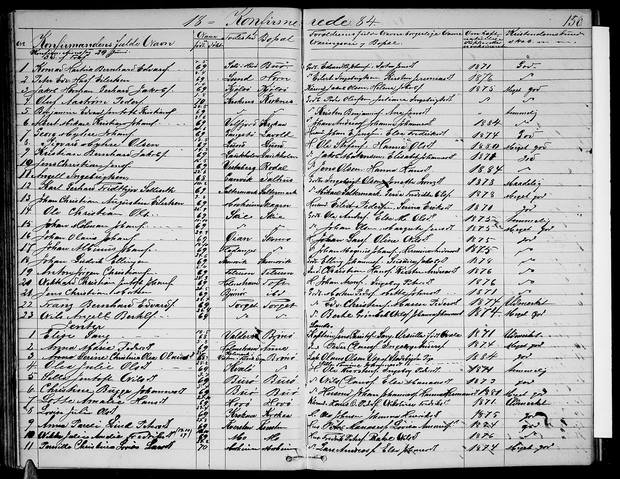 Ministerialprotokoller, klokkerbøker og fødselsregistre - Nordland, SAT/A-1459/813/L0212: Parish register (copy) no. 813C04, 1864-1886, p. 150