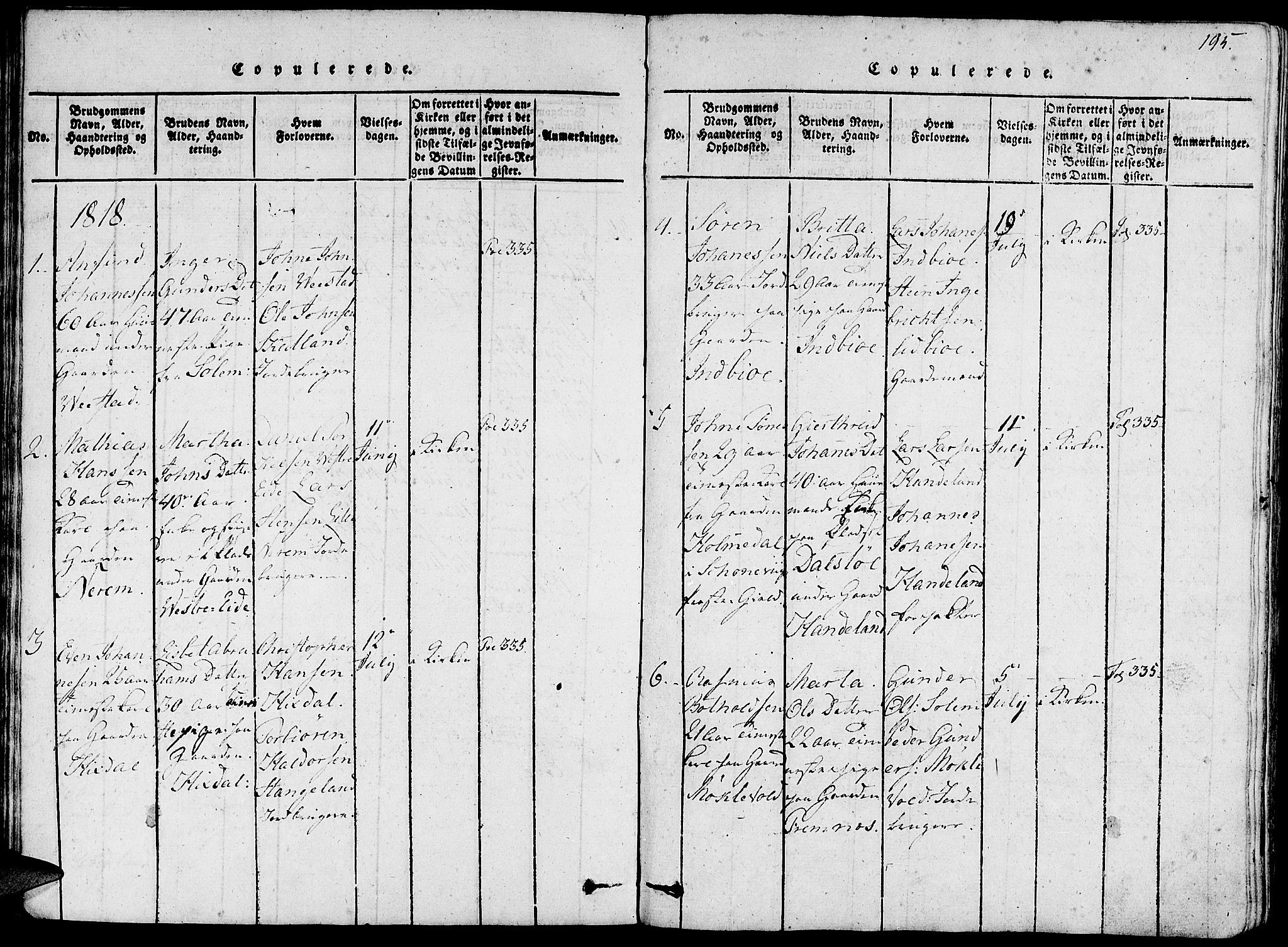 Fjelberg sokneprestembete, AV/SAB-A-75201/H/Haa: Parish register (official) no. A 4, 1816-1822, p. 195