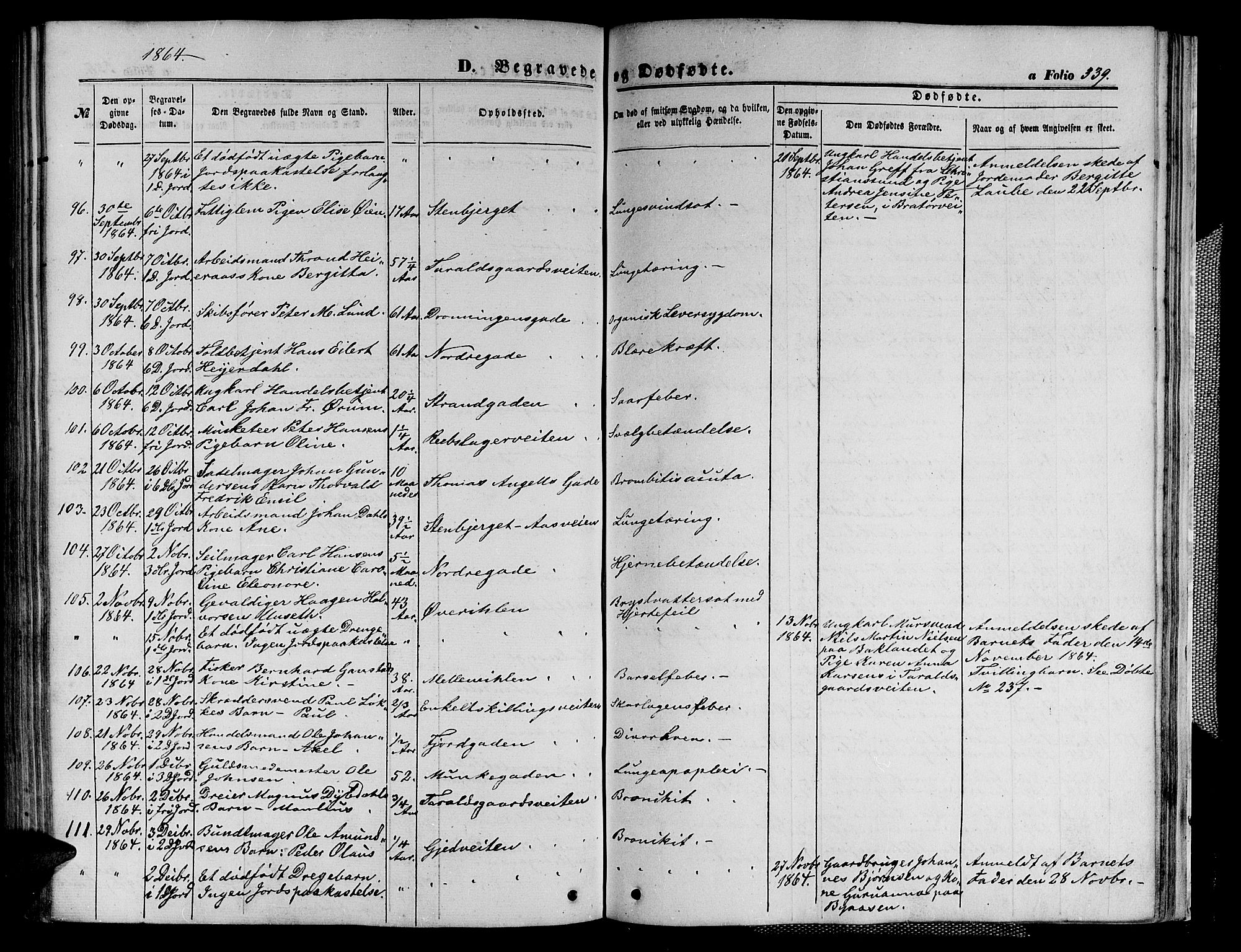 Ministerialprotokoller, klokkerbøker og fødselsregistre - Sør-Trøndelag, AV/SAT-A-1456/602/L0139: Parish register (copy) no. 602C07, 1859-1864, p. 339