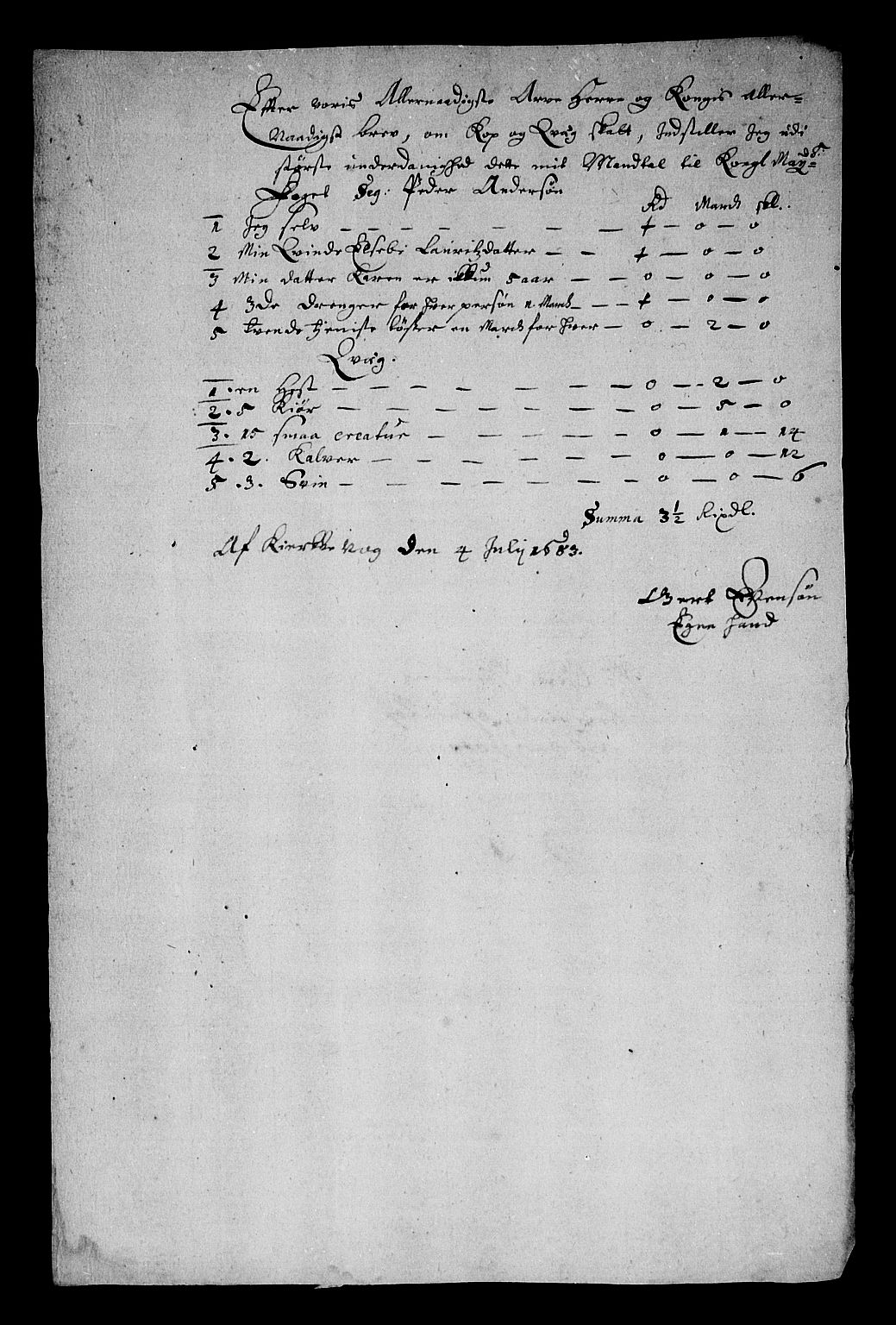 Rentekammeret inntil 1814, Reviderte regnskaper, Stiftamtstueregnskaper, Trondheim stiftamt og Nordland amt, AV/RA-EA-6044/R/Rg/L0074: Trondheim stiftamt og Nordland amt, 1683