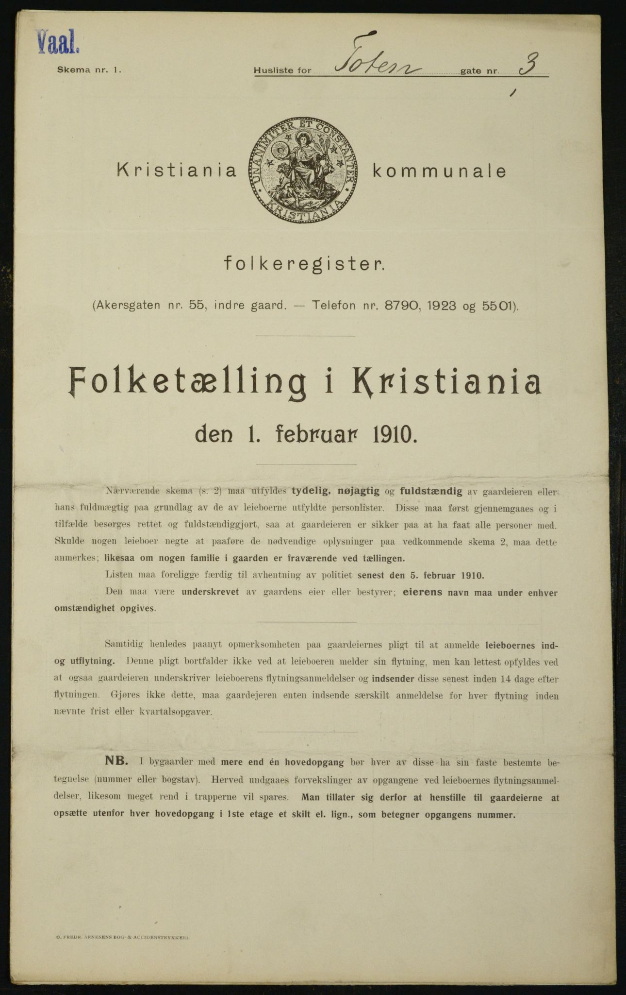 OBA, Municipal Census 1910 for Kristiania, 1910, p. 109538