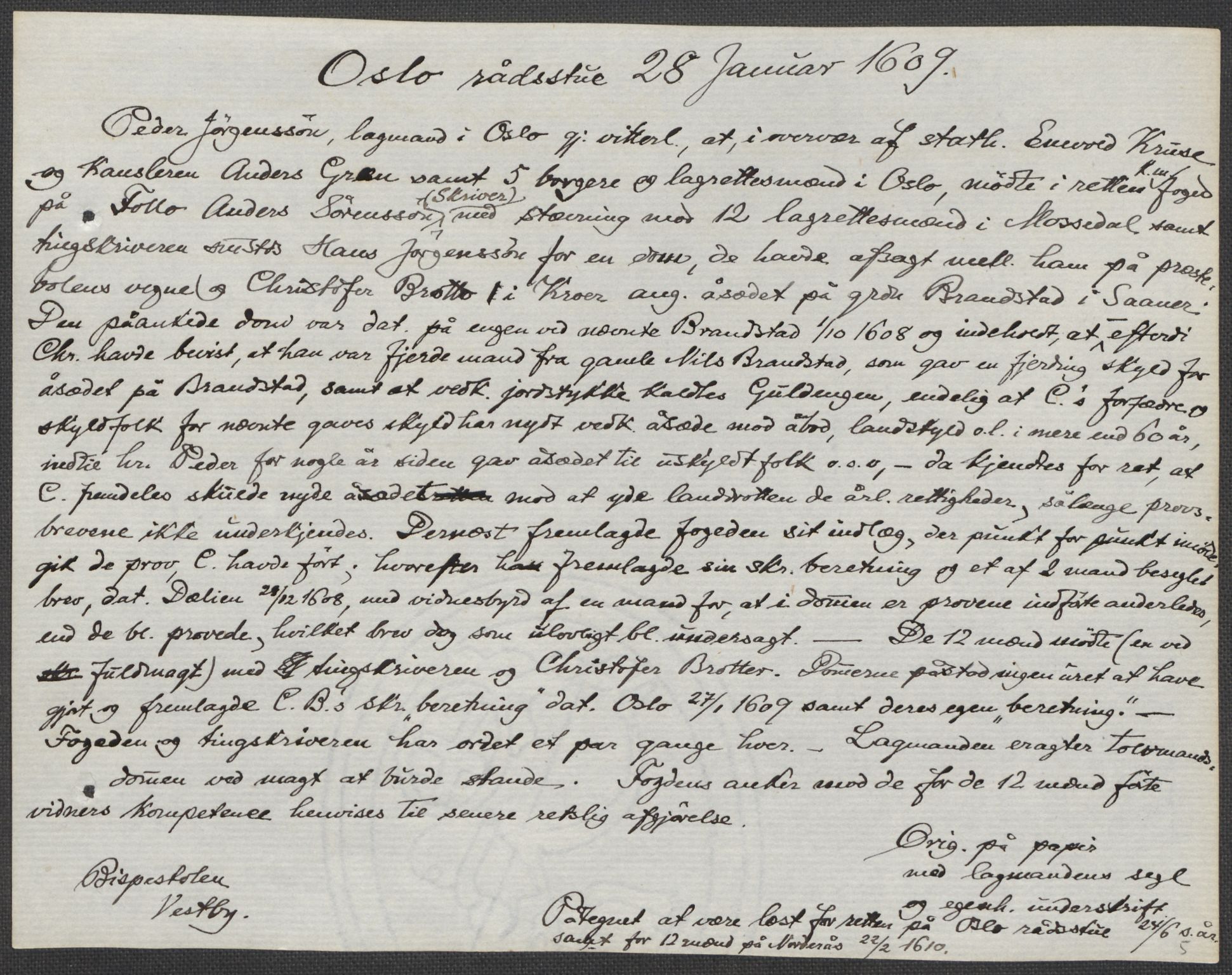 Riksarkivets diplomsamling, AV/RA-EA-5965/F15/L0006: Prestearkiv - Akershus, 1593-1865, p. 166