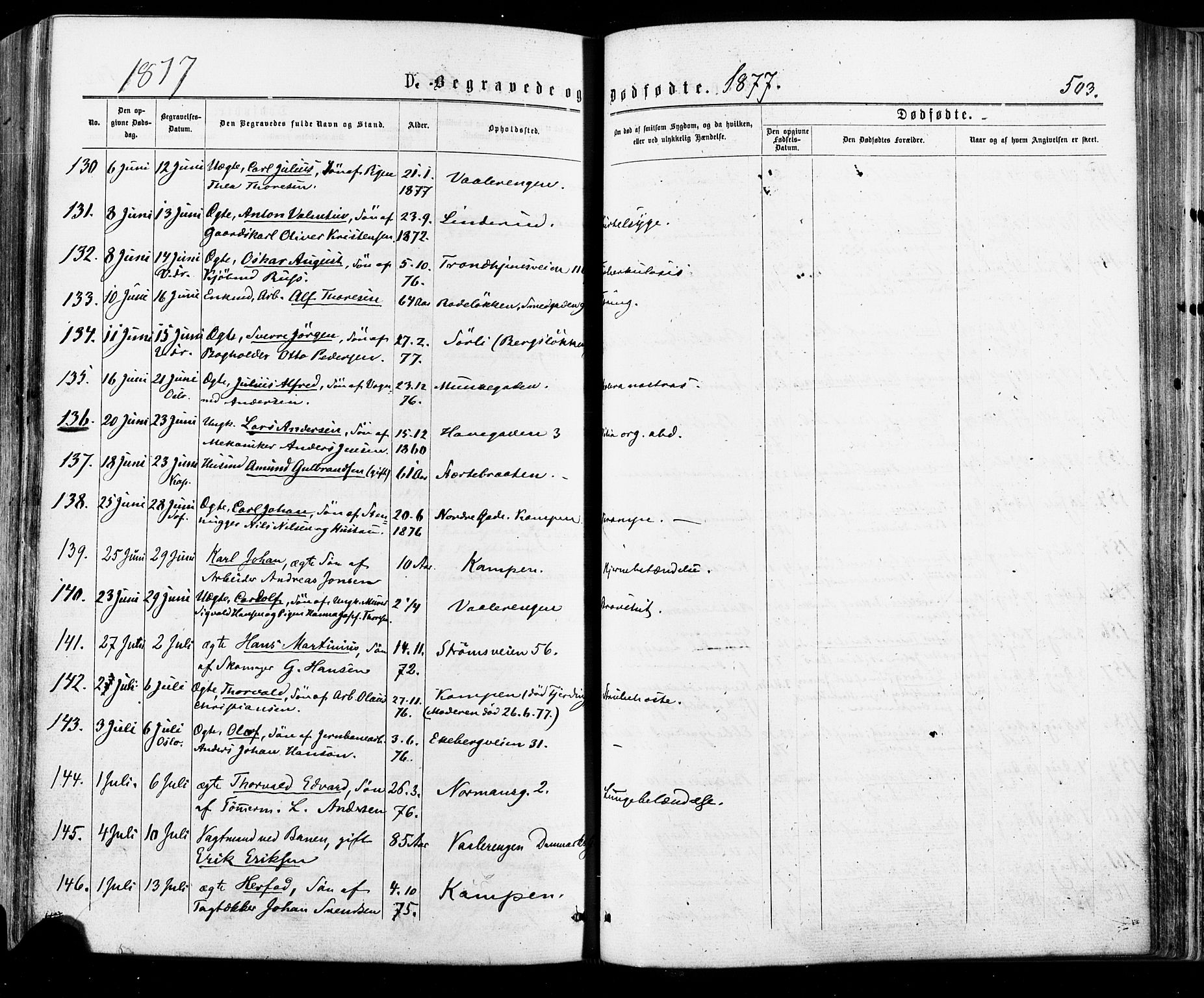 Østre Aker prestekontor Kirkebøker, AV/SAO-A-10840/F/Fa/L0004: Parish register (official) no. I 4, 1876-1889, p. 503