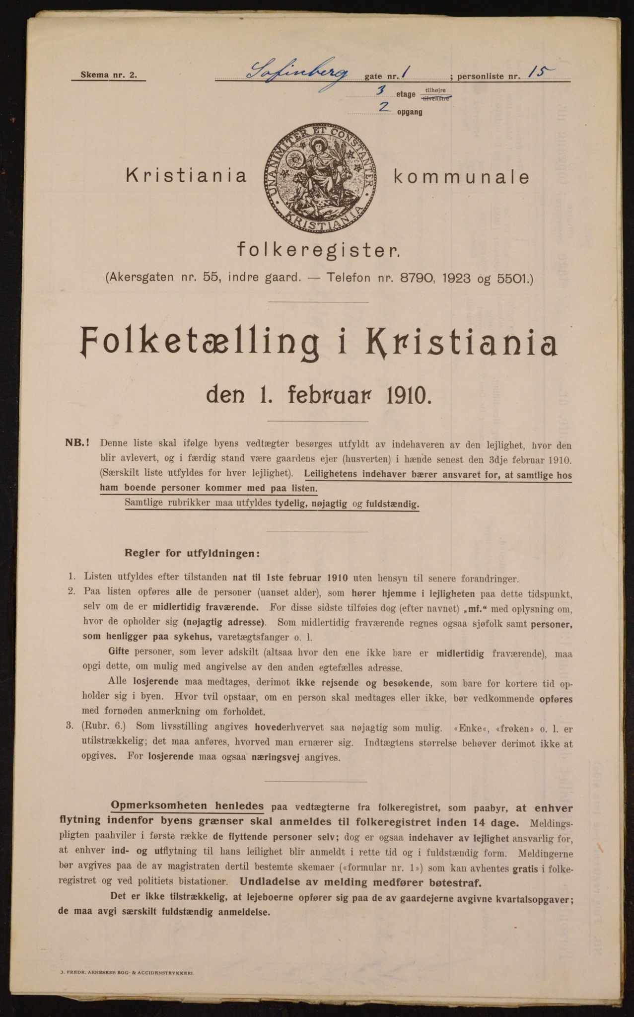 OBA, Municipal Census 1910 for Kristiania, 1910, p. 93527