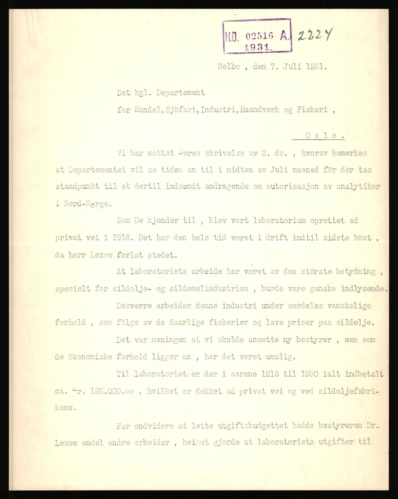 Fiskeridepartementet, Avlevering 1971, AV/RA-S-3997/D/Dd/L0034: IV-B-1 Spørsmål om sammenslutning av makrellfiskere. "Makrellsaken", 1920-1931, p. 29