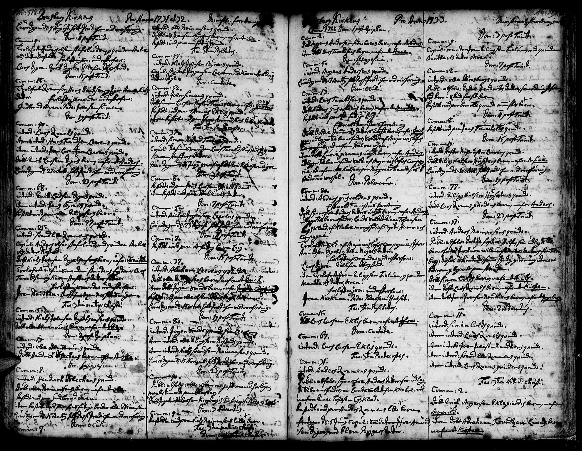 Ministerialprotokoller, klokkerbøker og fødselsregistre - Sør-Trøndelag, SAT/A-1456/606/L0278: Parish register (official) no. 606A01 /4, 1727-1780, p. 518-519
