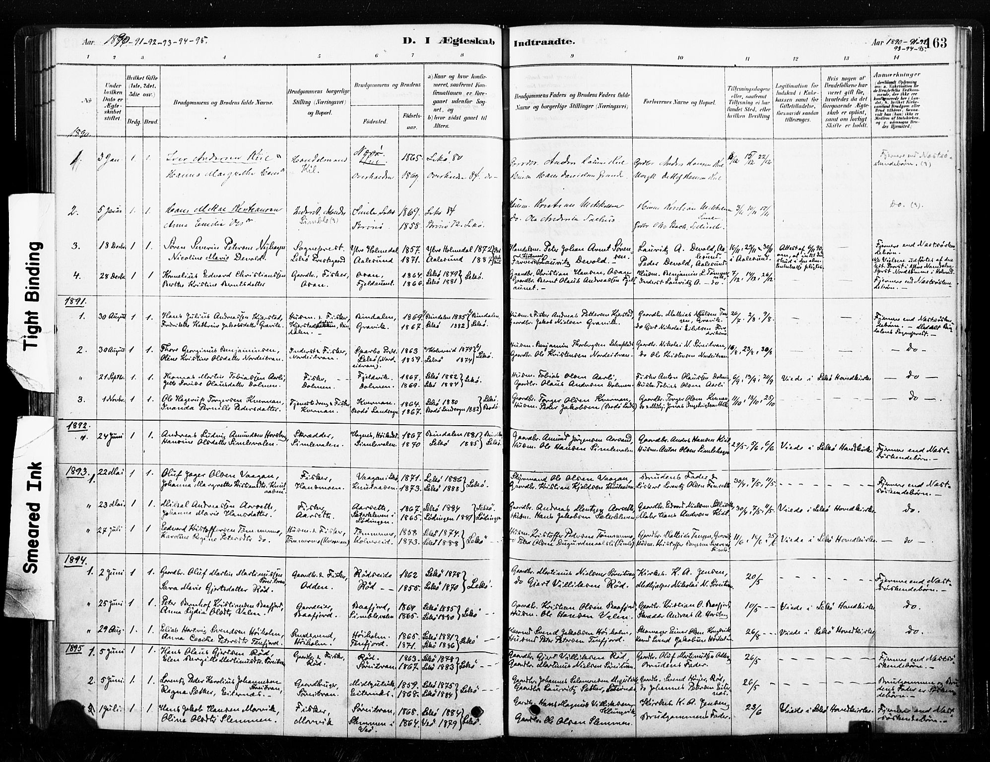 Ministerialprotokoller, klokkerbøker og fødselsregistre - Nord-Trøndelag, SAT/A-1458/789/L0705: Parish register (official) no. 789A01, 1878-1910, p. 163