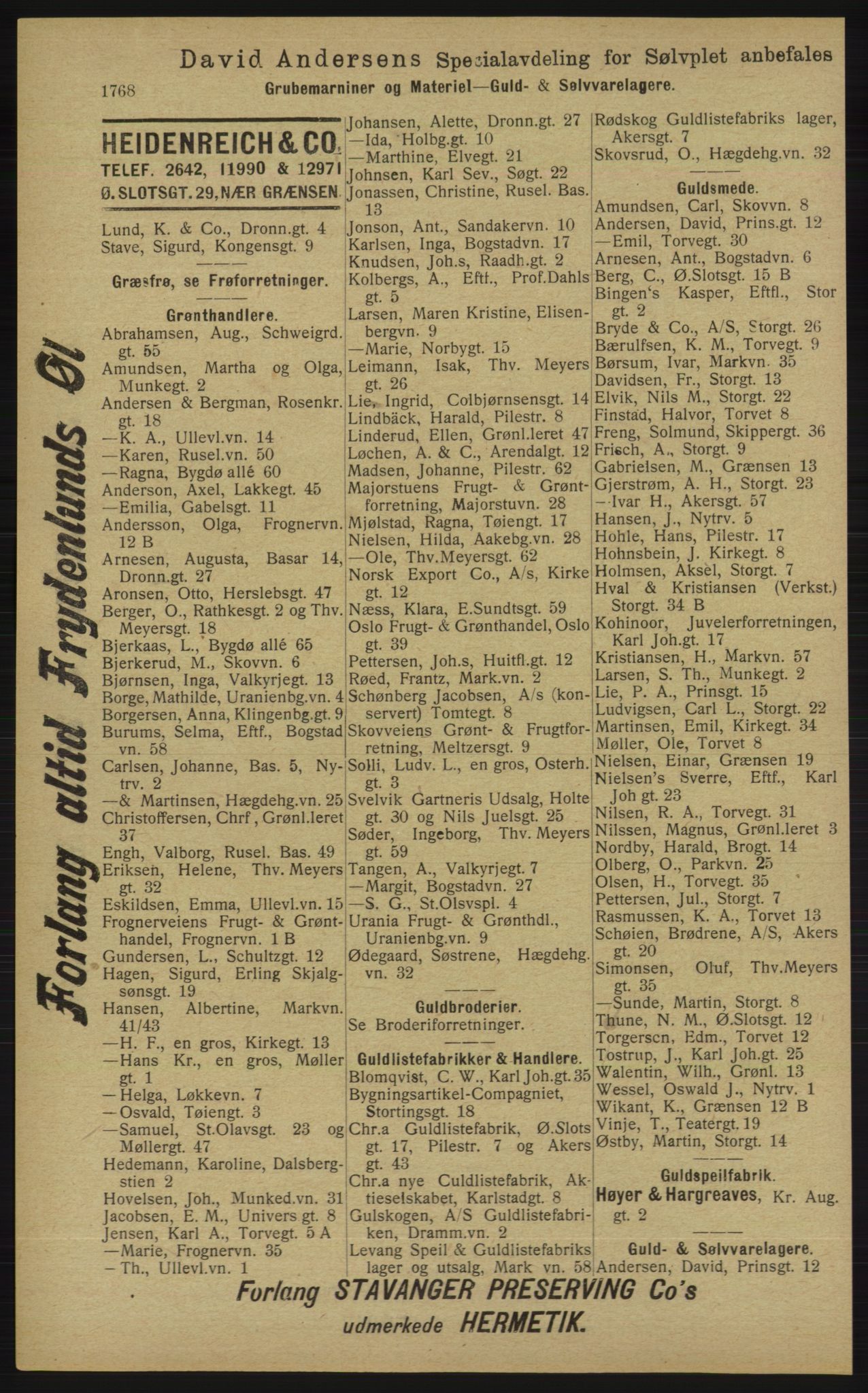 Kristiania/Oslo adressebok, PUBL/-, 1913, p. 1724