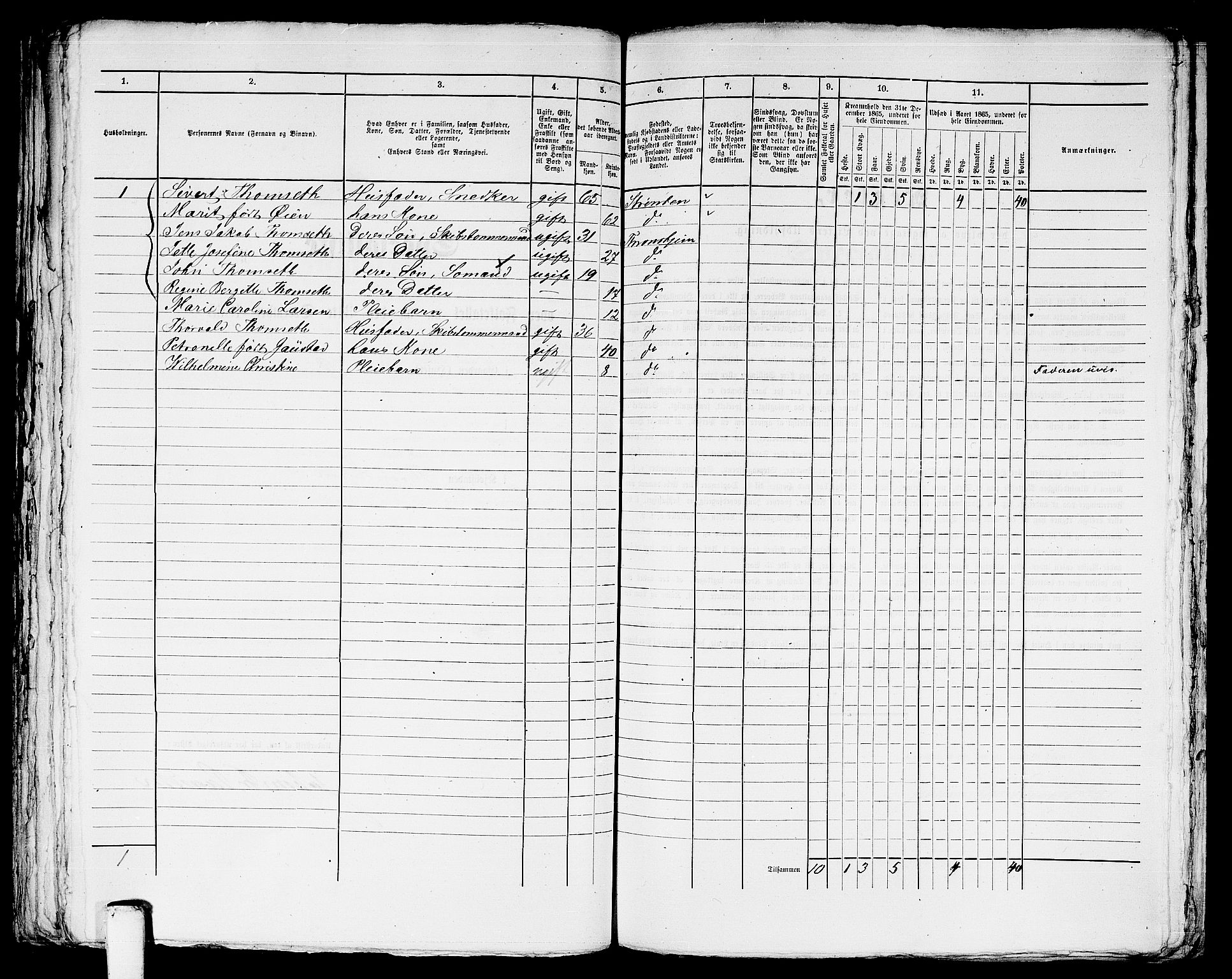 RA, 1865 census for Trondheim, 1865, p. 2404