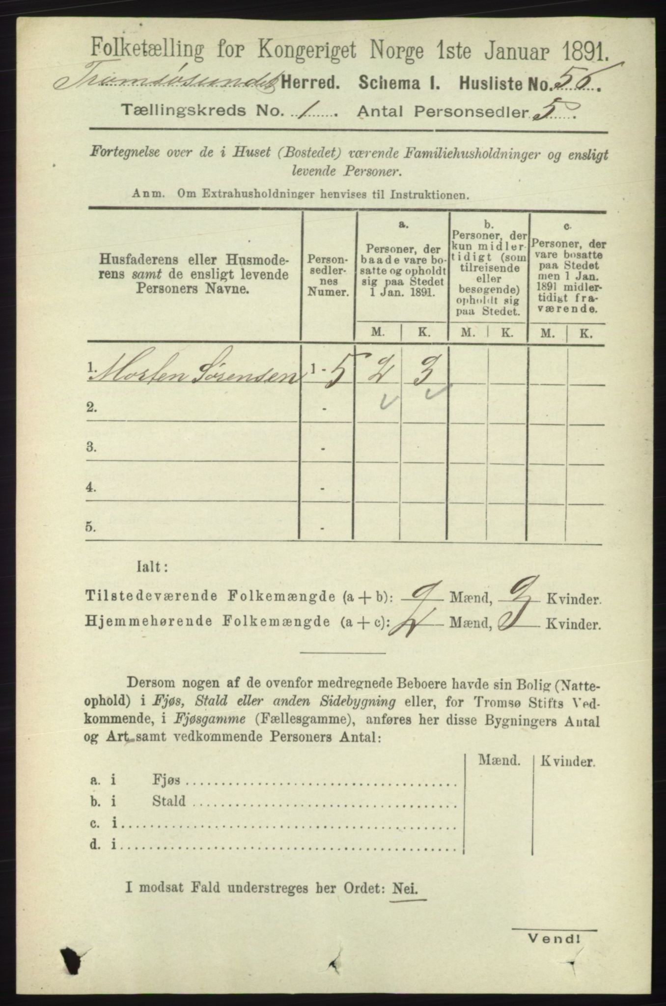 RA, 1891 census for 1934 Tromsøysund, 1891, p. 78