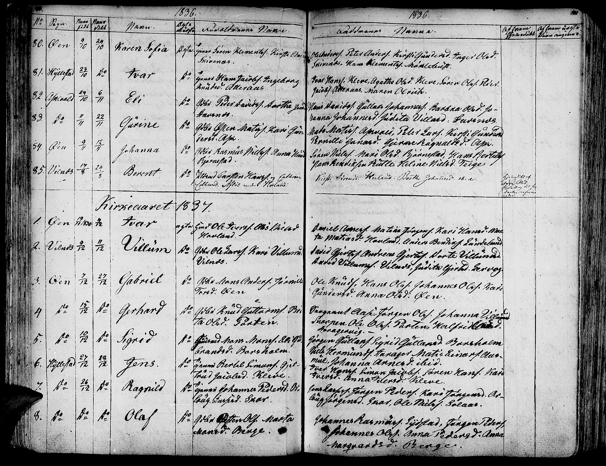 Askvoll sokneprestembete, SAB/A-79501/H/Haa/Haaa/L0010: Parish register (official) no. A 10, 1821-1844, p. 150-151